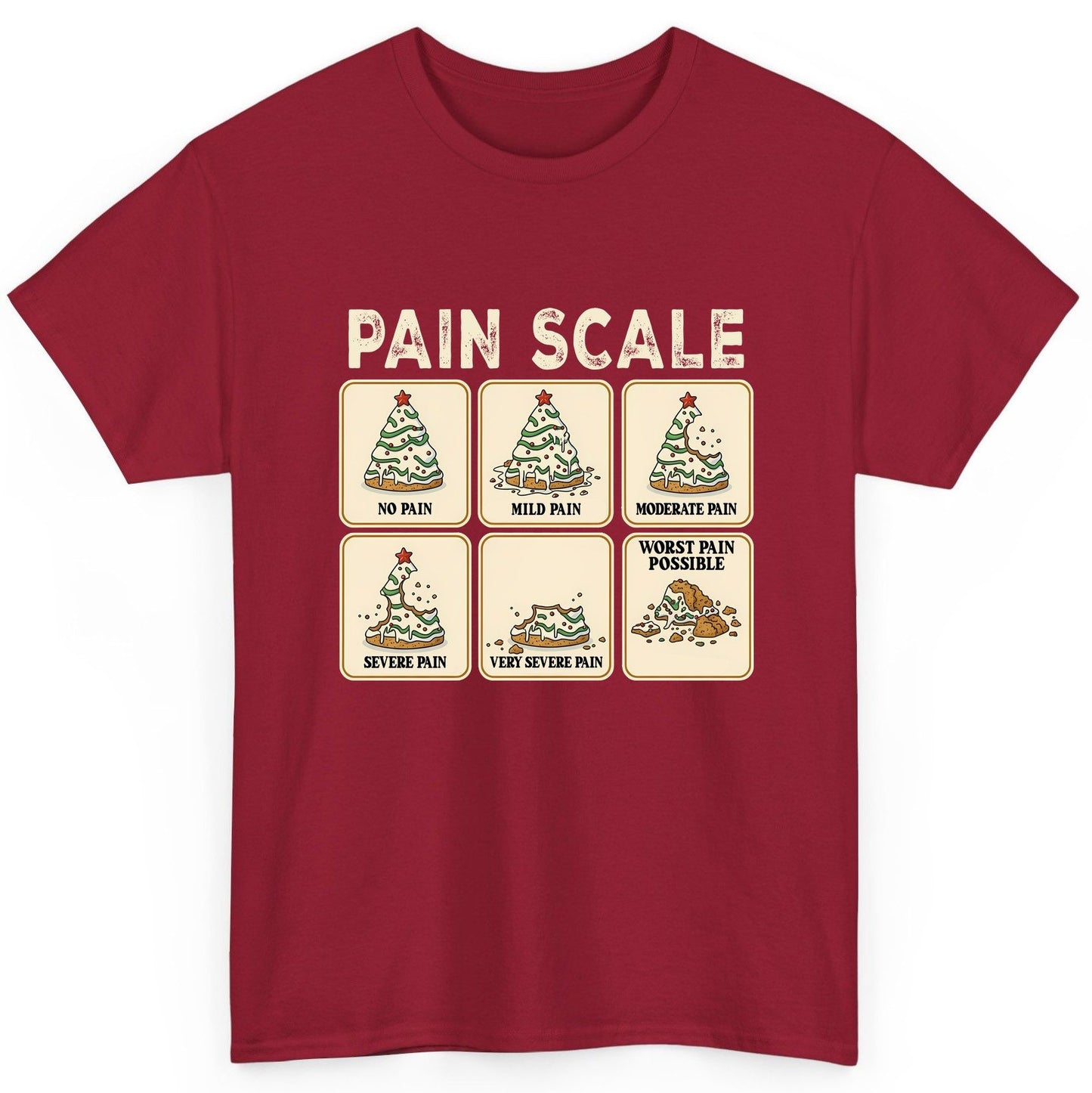 Pain Scale Christmas cookie pain scale T-Shirt Cardinal Red product mockup