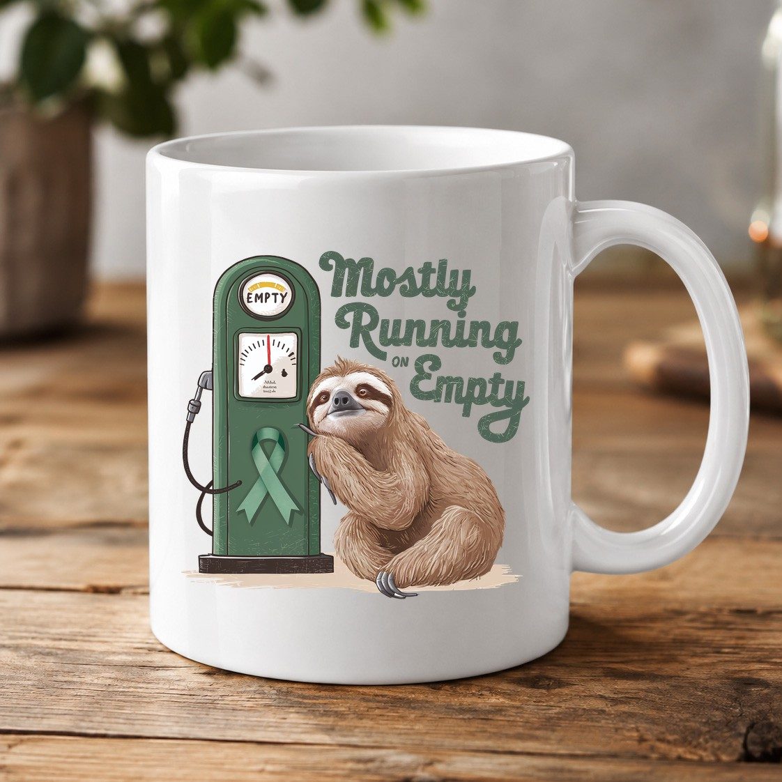Mostly Running on Empty sloth White Mug White product mockup