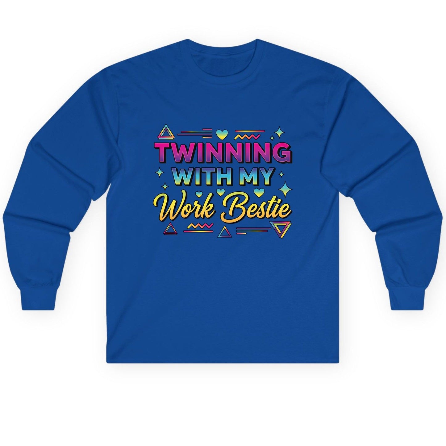 Twinning with My Work Bestie work bestie Long Sleeve Tee Royal product mockup
