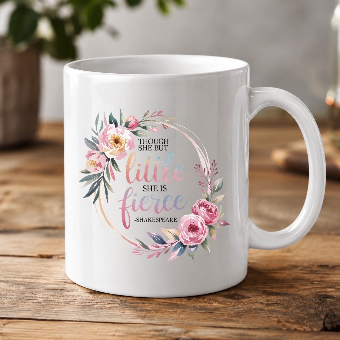 Little Fierce feminine empowerment White Mug White product mockup
