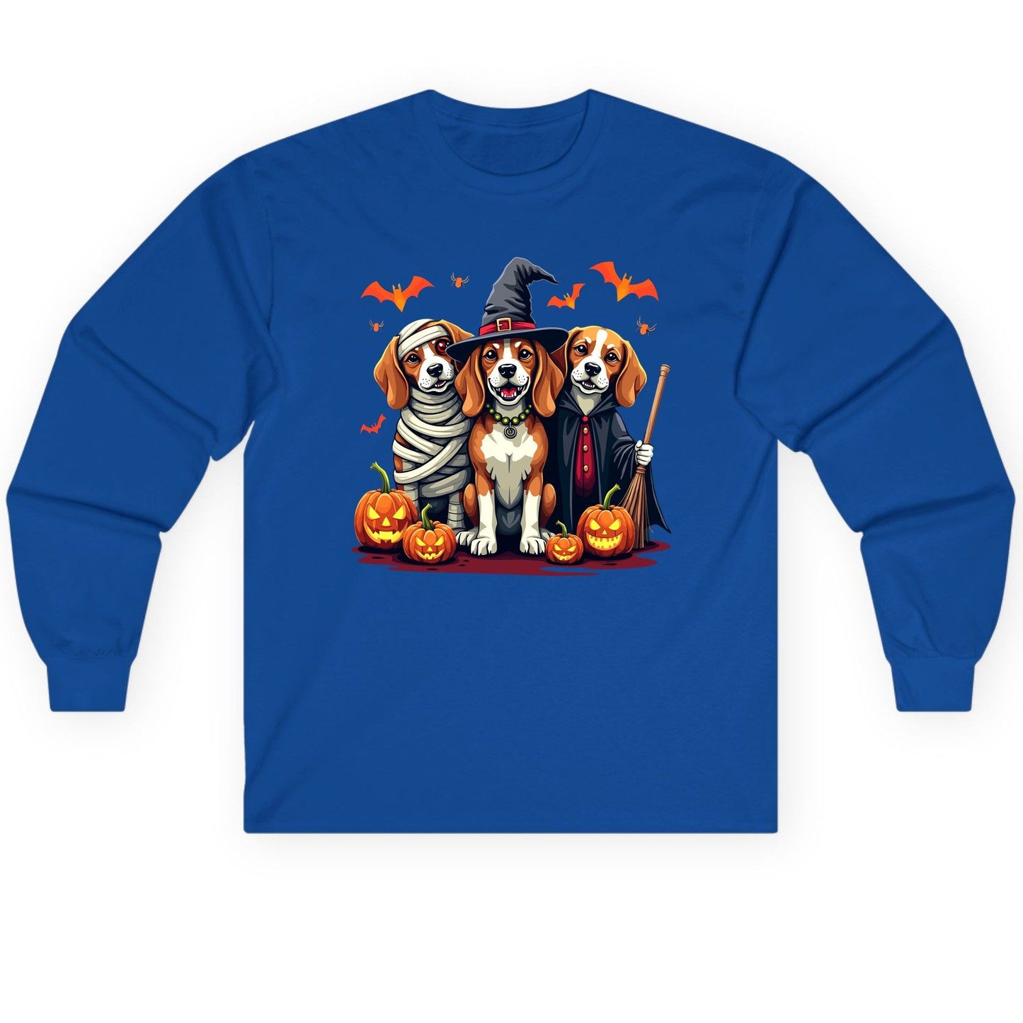 Halloween Beagles Costume beagles in Halloween costumes Long Sleeve Tee Royal product mockup
