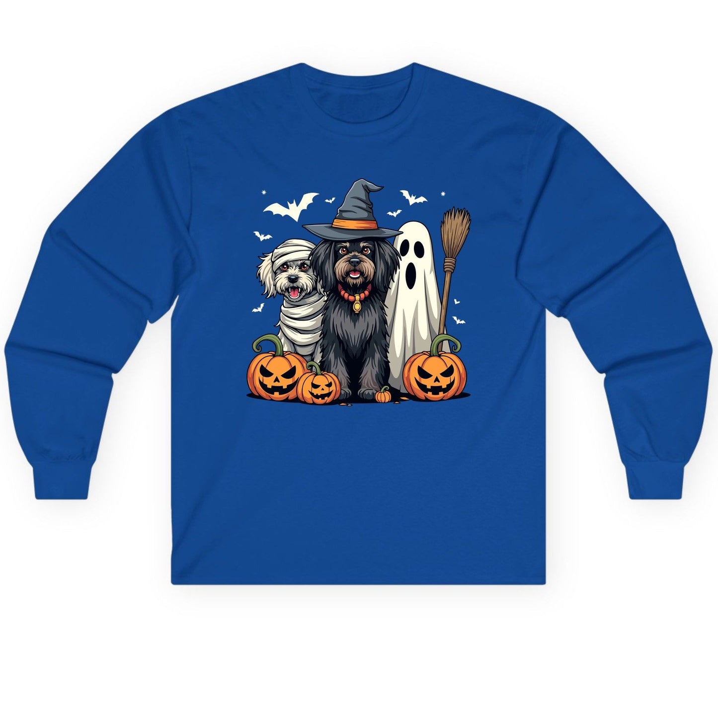 Halloween Dogs in Costumes Halloween dogs Long Sleeve Tee Royal product mockup