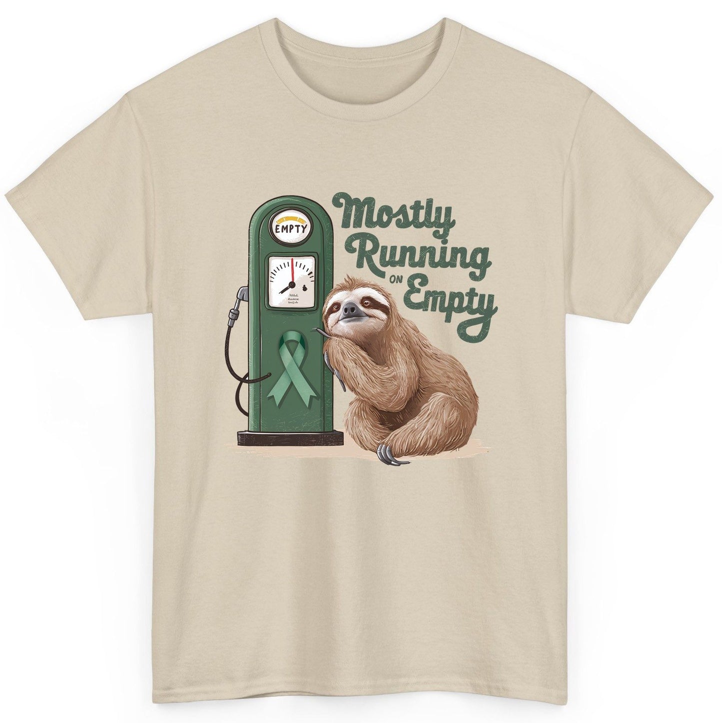 Mostly Running on Empty sloth T-Shirt Sand product mockup