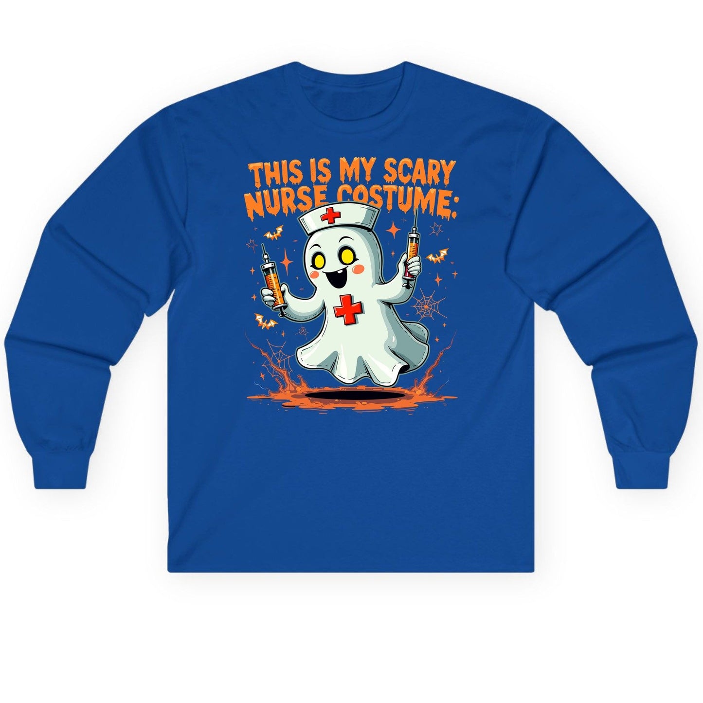 This Is My Scary Nurse Costume ghost nurse Long Sleeve Tee Royal product mockup