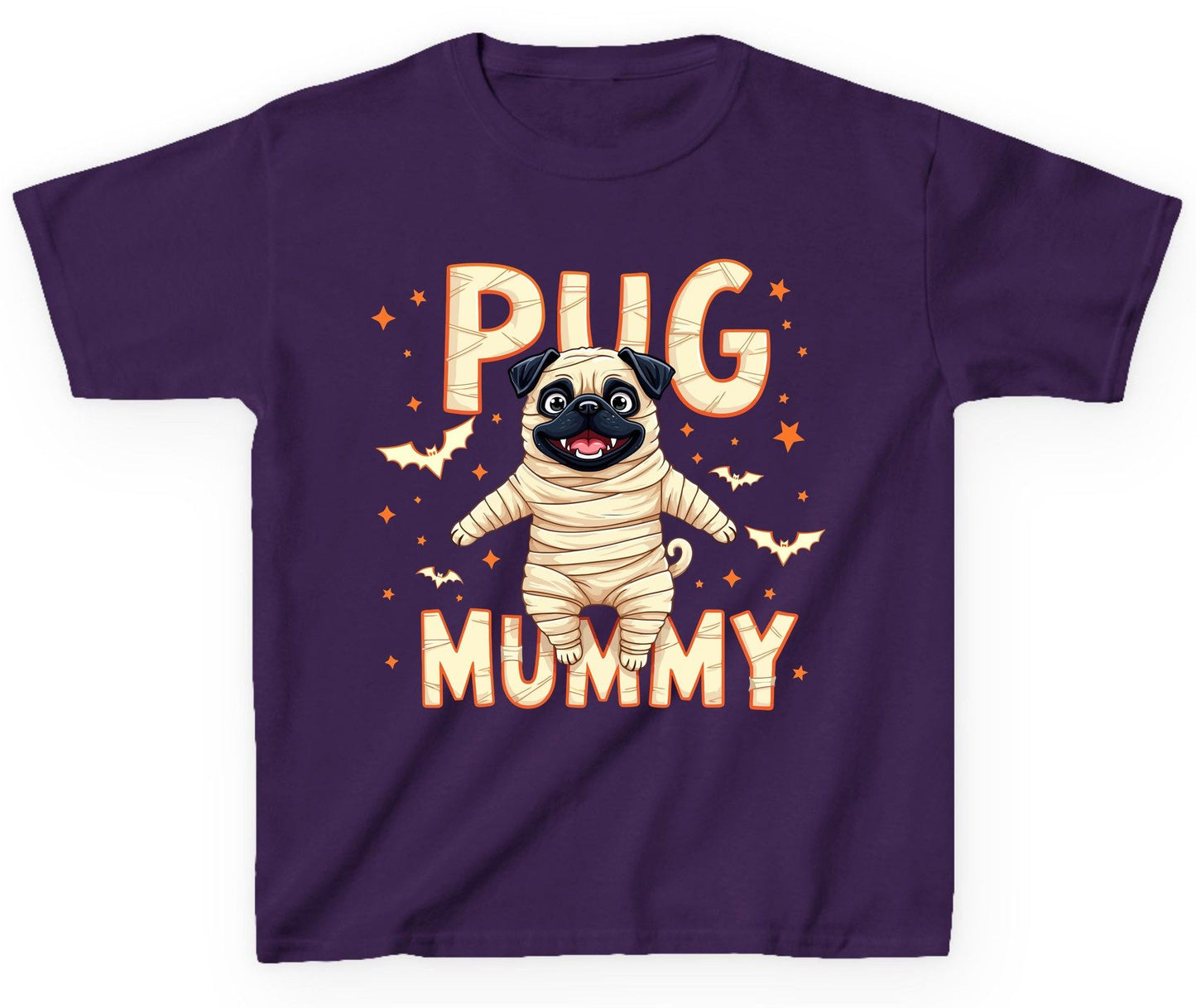 Pug Mummy pug Youth T-Shirt Purple product mockup