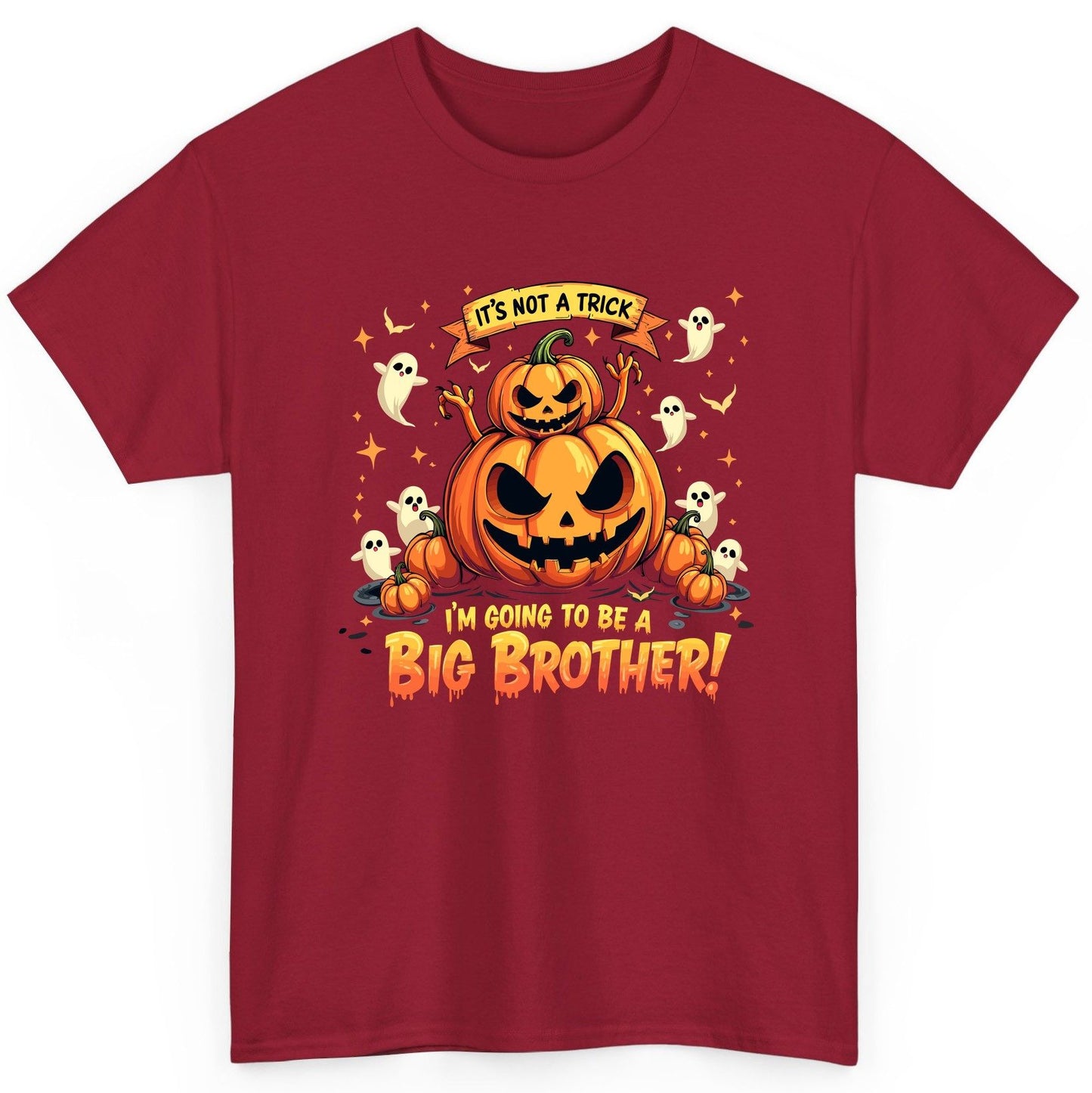 It's Not a Trick I'm Going to Be a Big Brother! Halloween big brother announcement T-Shirt Cardinal Red product mockup