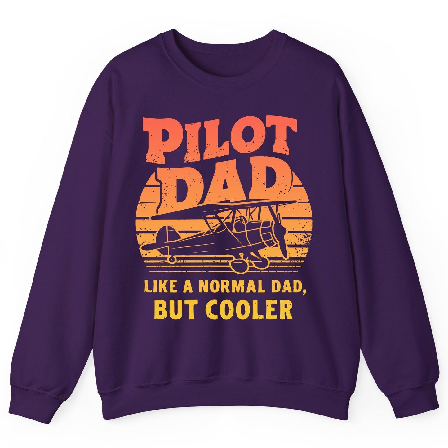 Pilot Dad Like a Normal Dad, but Cooler pilots Sweatshirt Purple product mockup