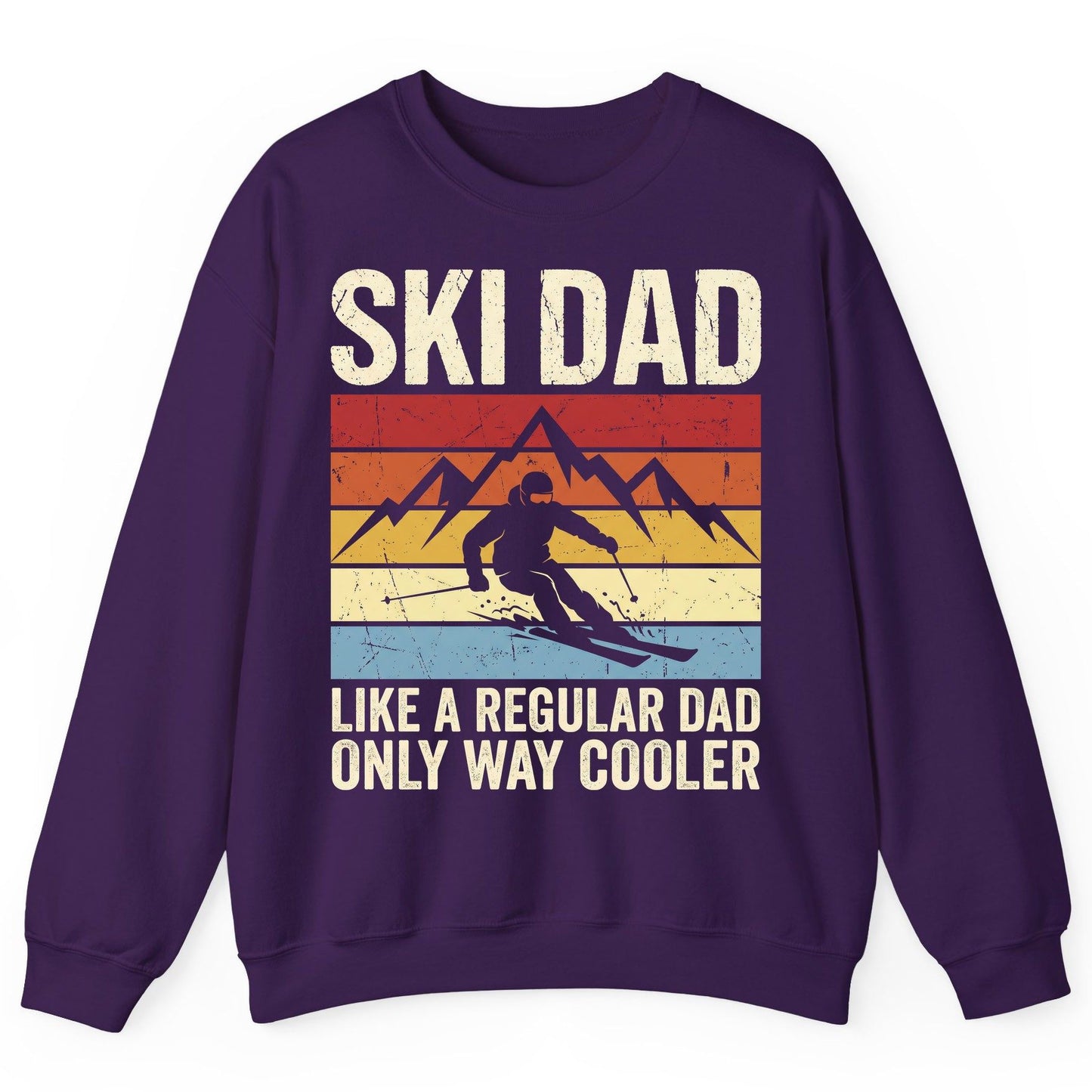 Ski Dad Like a Regular Dad Only Way Cooler skiing Sweatshirt Purple product mockup