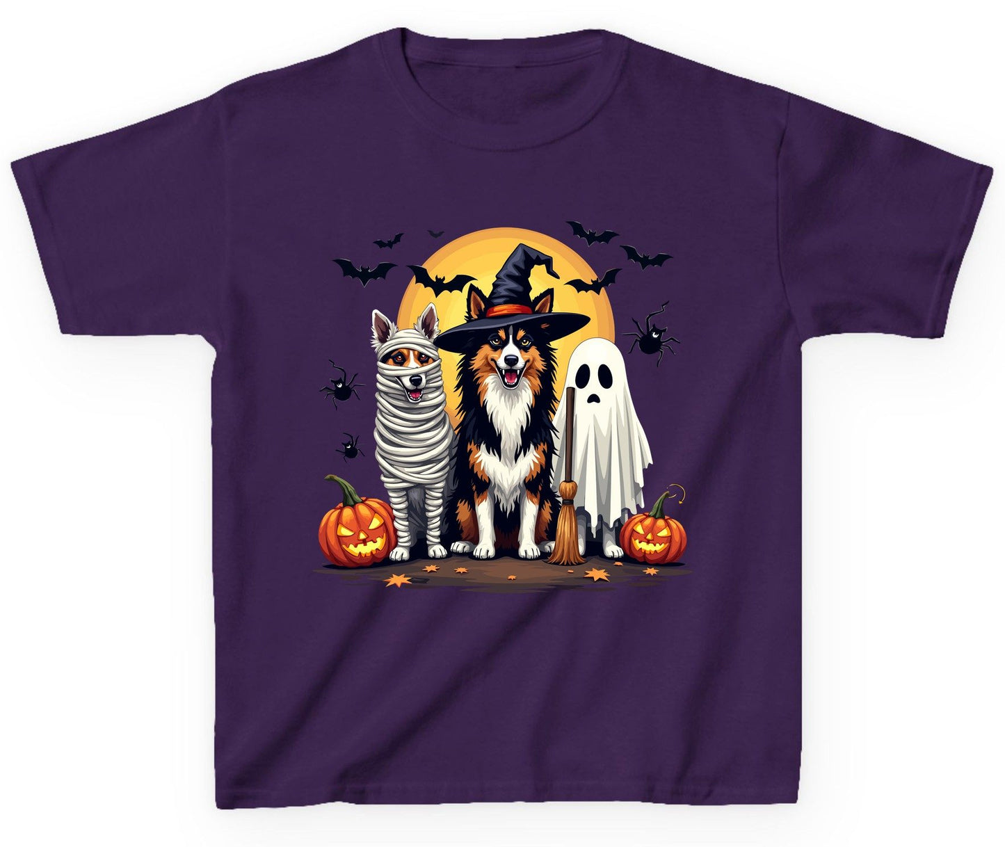 Halloween Dogs in Costumes Halloween dogs Youth T-Shirt Purple product mockup