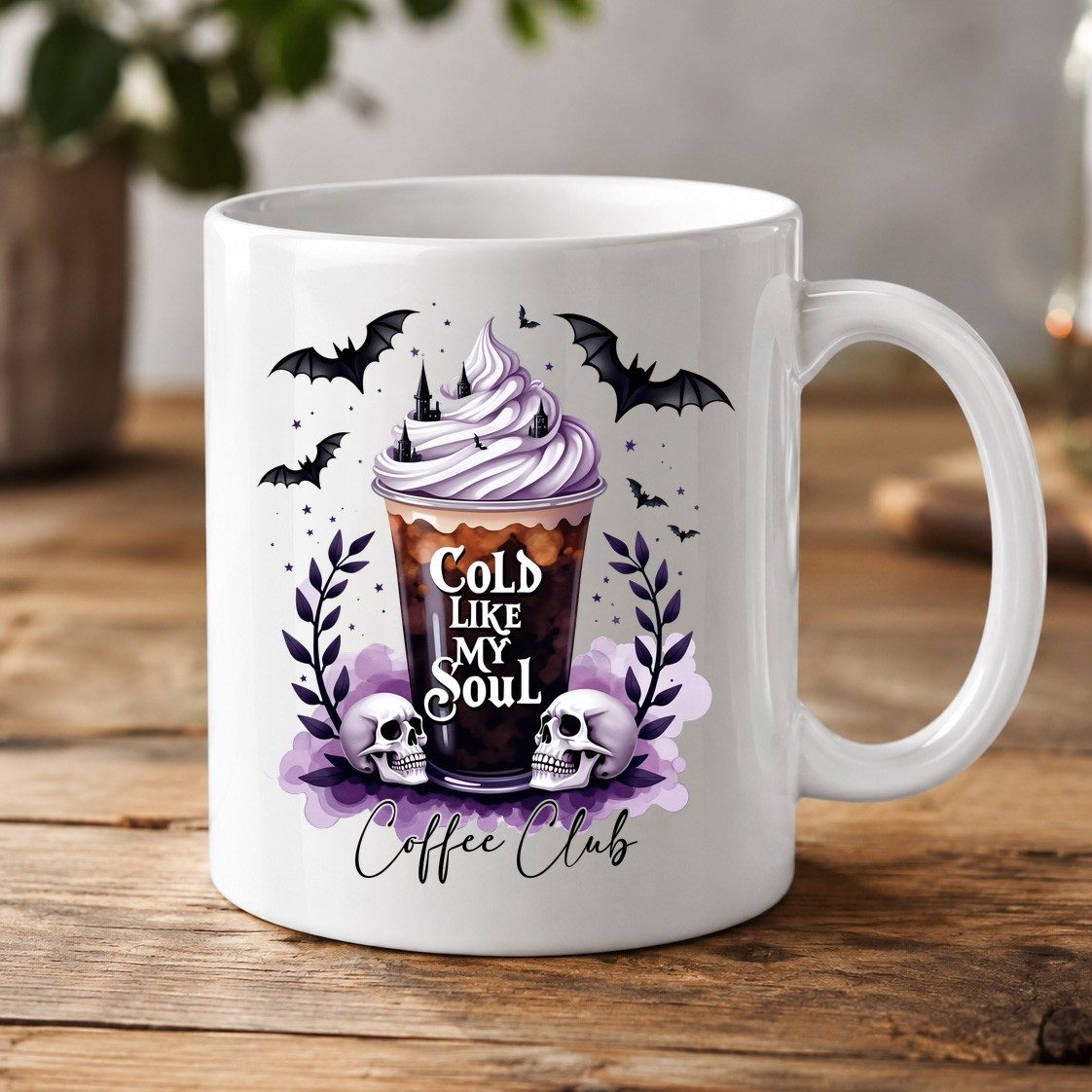 Cold Like My Soul gothic iced coffee White Mug White product mockup