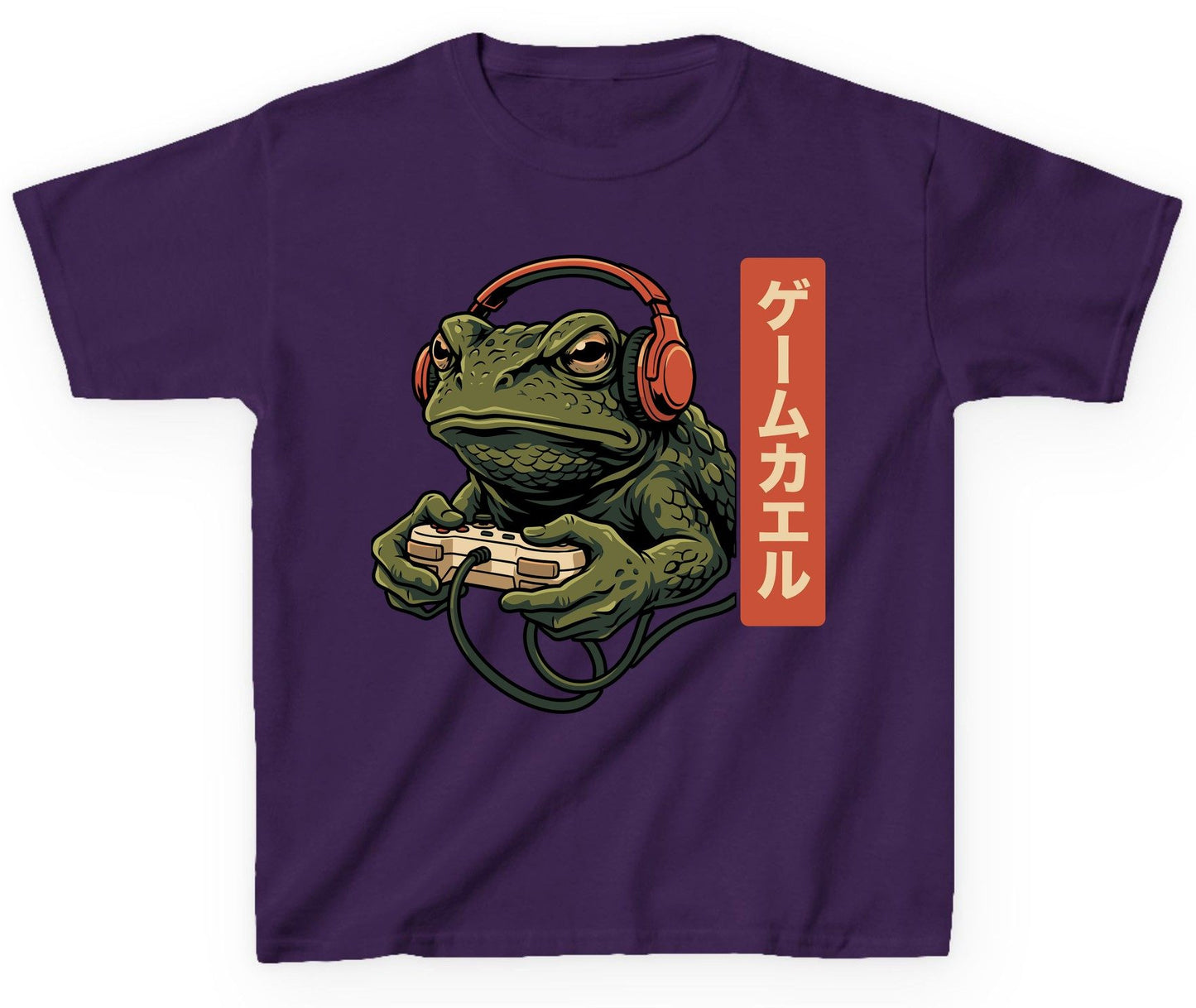 ゲームカエル gaming toad Youth T-Shirt Purple product mockup