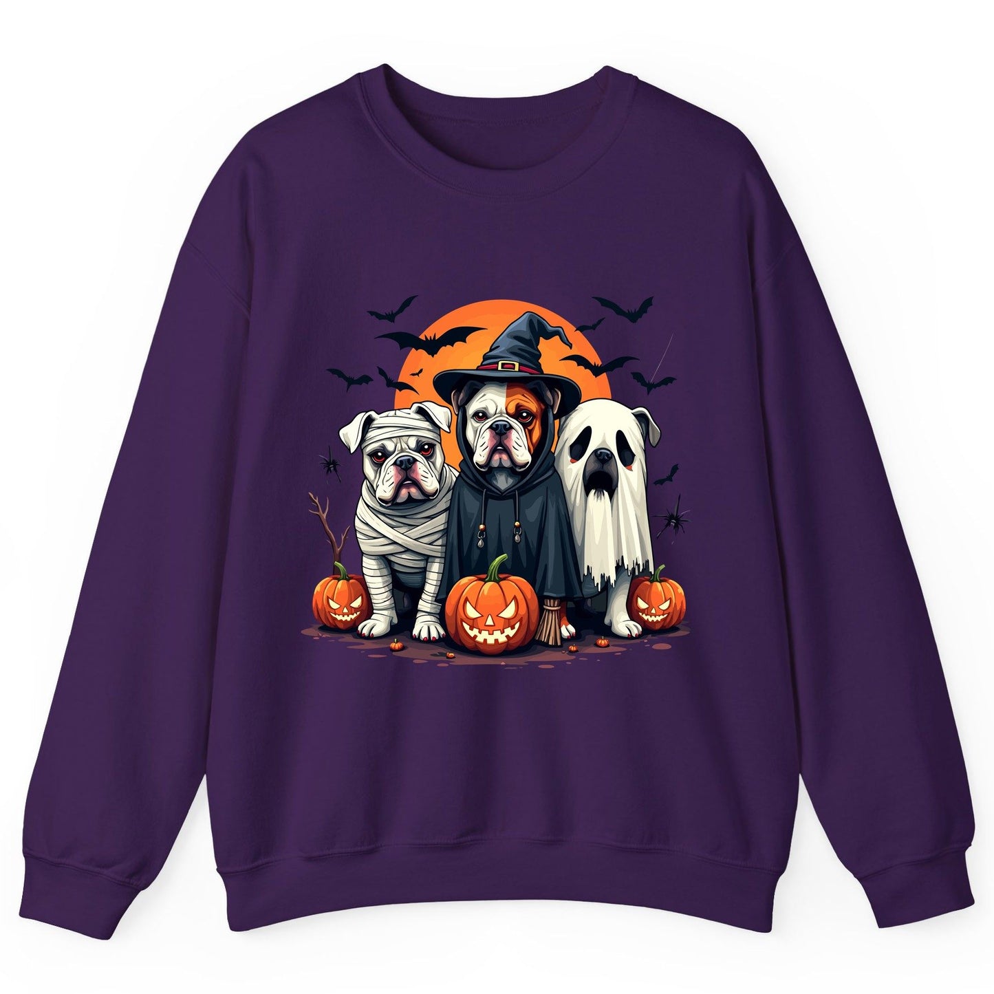 Halloween Bulldogs Costumes Halloween bulldogs Sweatshirt Purple product mockup