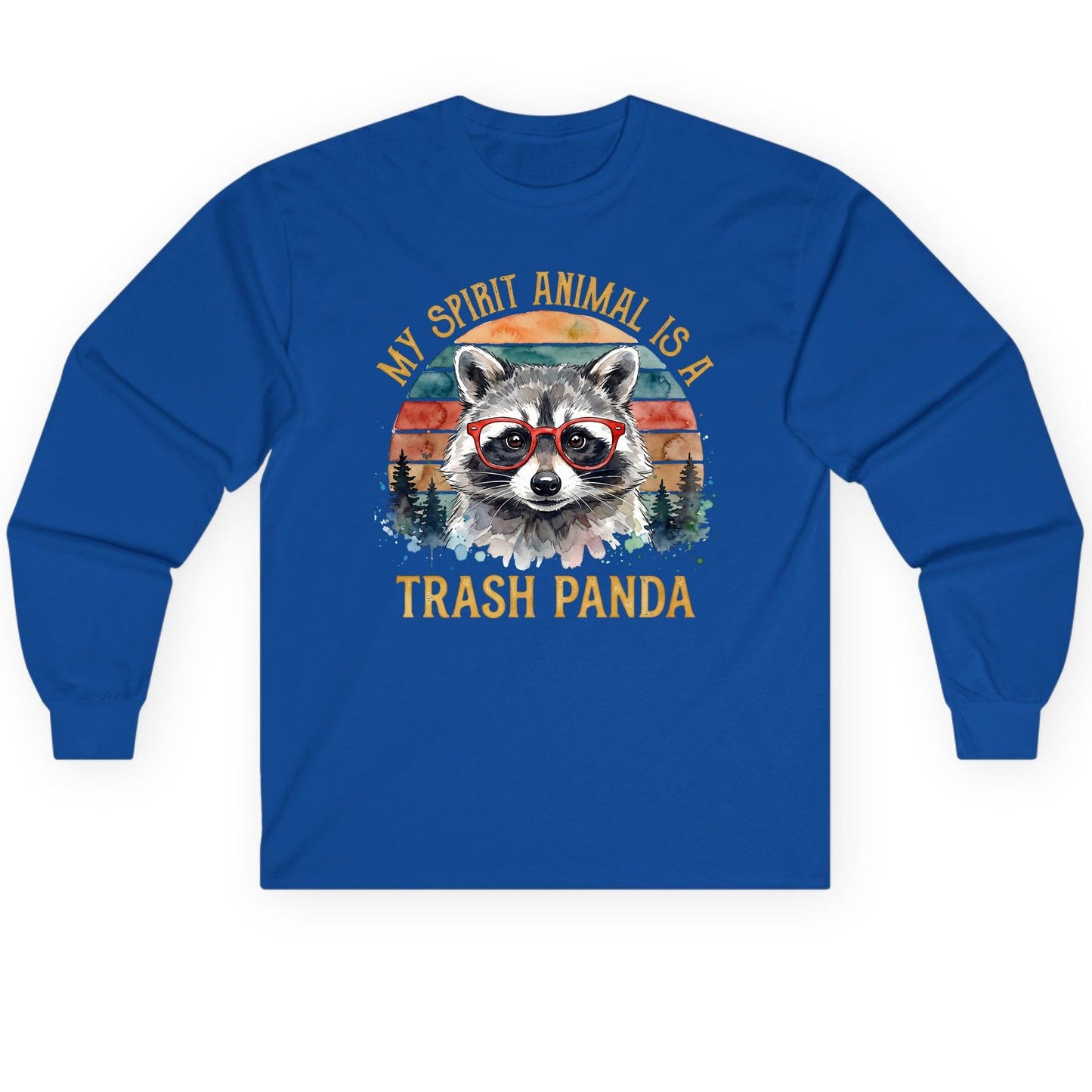 My Spirit Animal Is a Trash Panda raccoon Long Sleeve Tee Royal product mockup