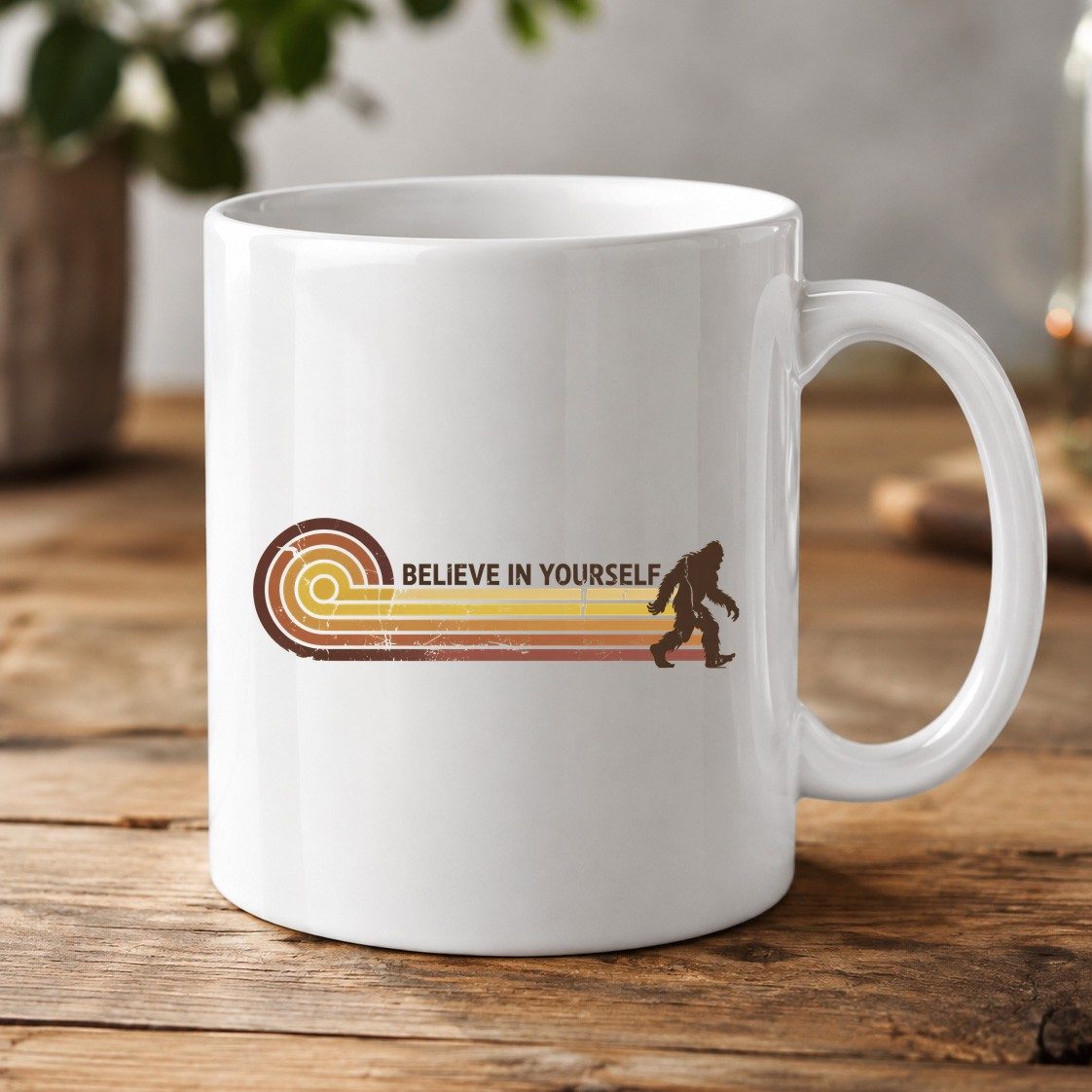 Believe in Yourself bigfoot White Mug White product mockup