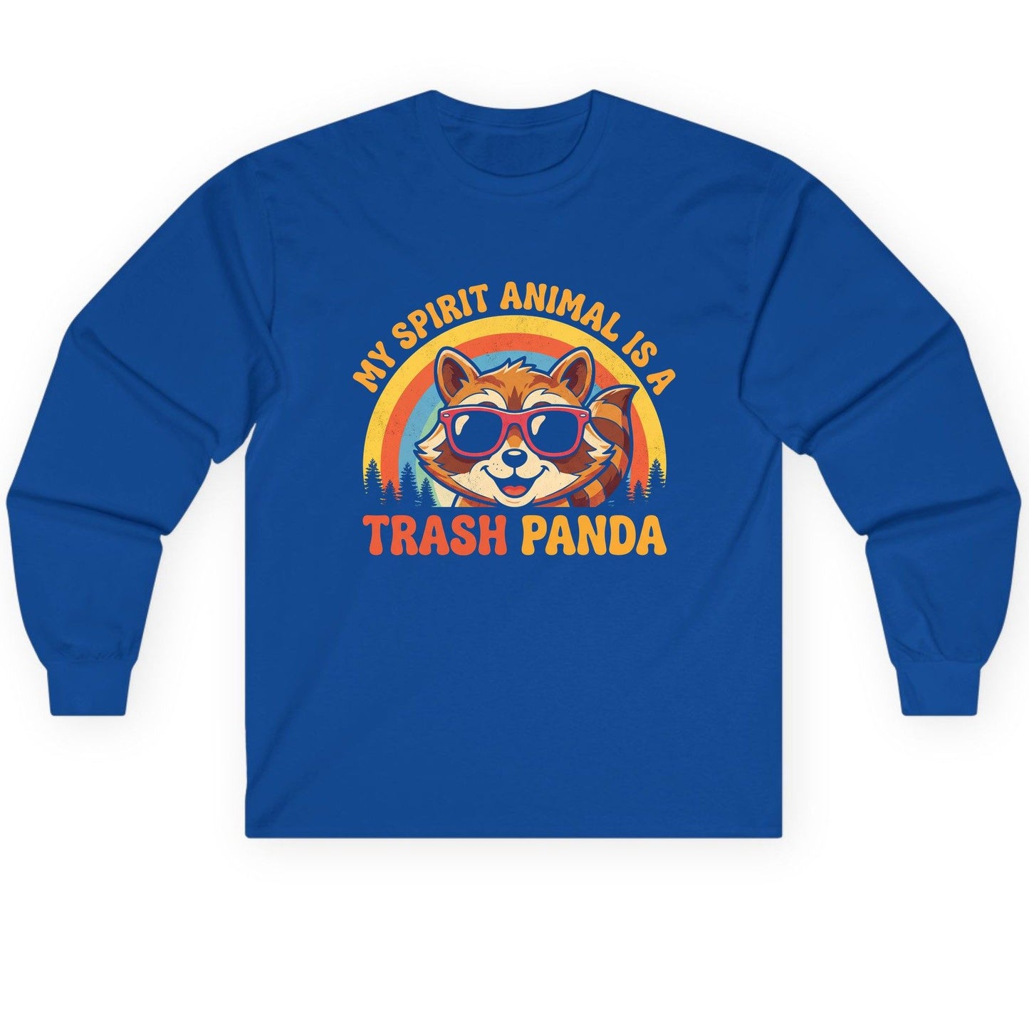 My Spirit Animal Is a Trash Panda raccoon Long Sleeve Tee Royal product mockup