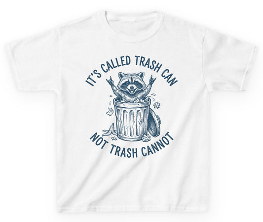 It's Called Trash Can Not Trash Cannot raccoon Youth T-Shirt White product mockup