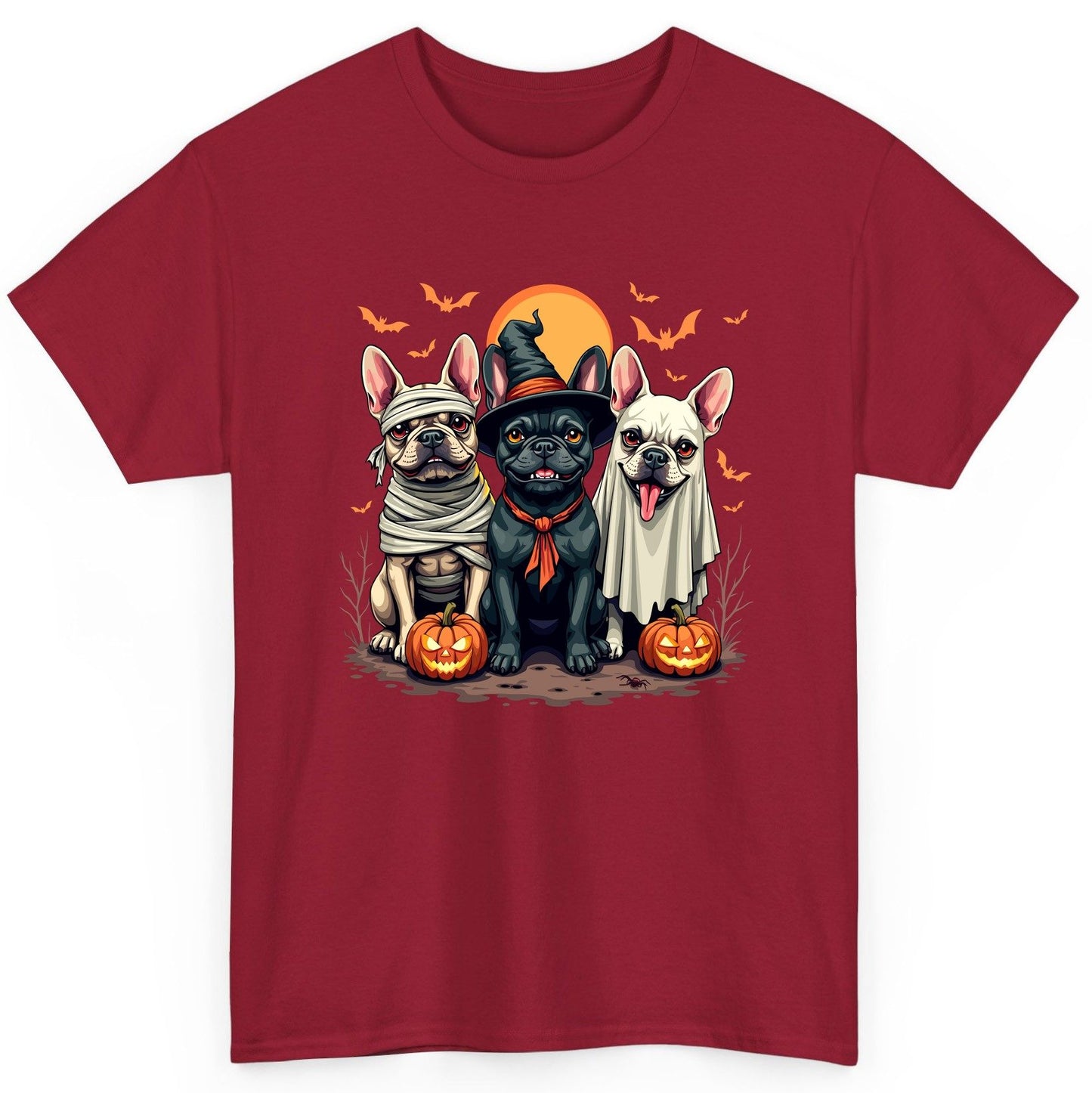Halloween French Bulldogs Costumes french bulldogs T-Shirt Cardinal Red product mockup