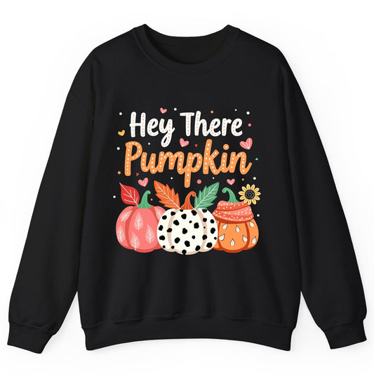 Hey There Pumpkin fall pumpkins Sweatshirt Black product mockup
