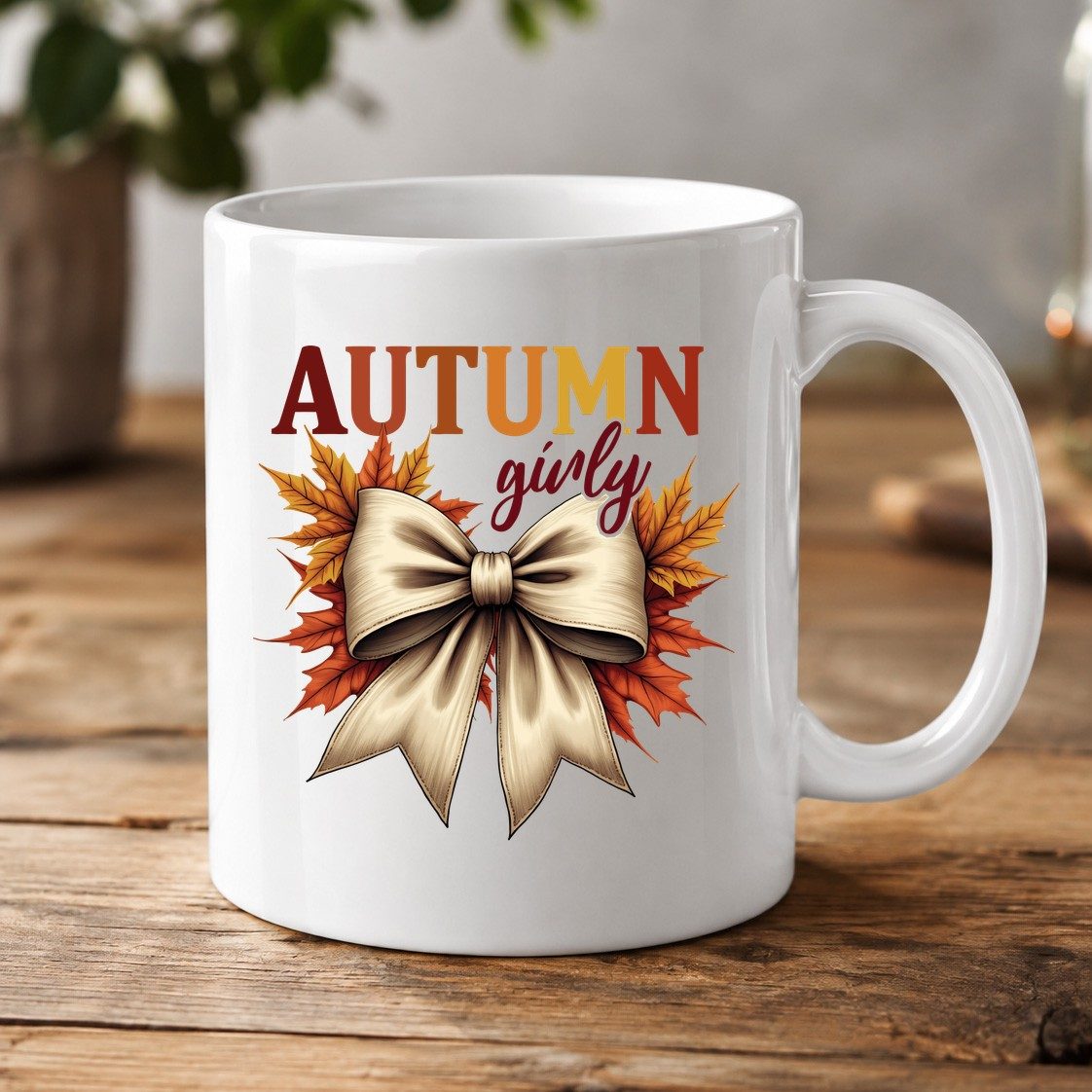 Autumn Girly autumn White Mug White product mockup