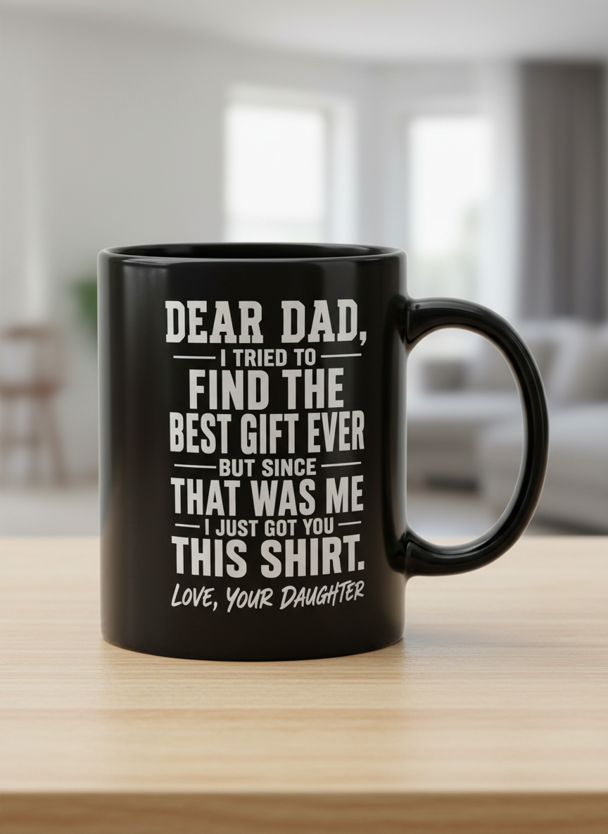 Funny Dad Gift From Daughter Best Gift Ever Black Mug - Black