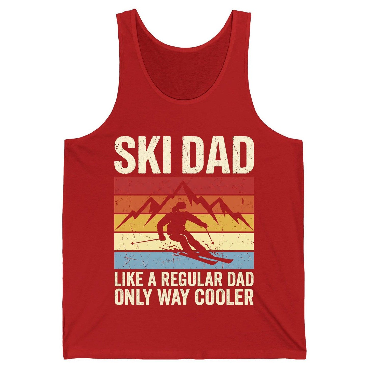 Ski Dad Like a Regular Dad Only Way Cooler skiing Tank Top Red product mockup