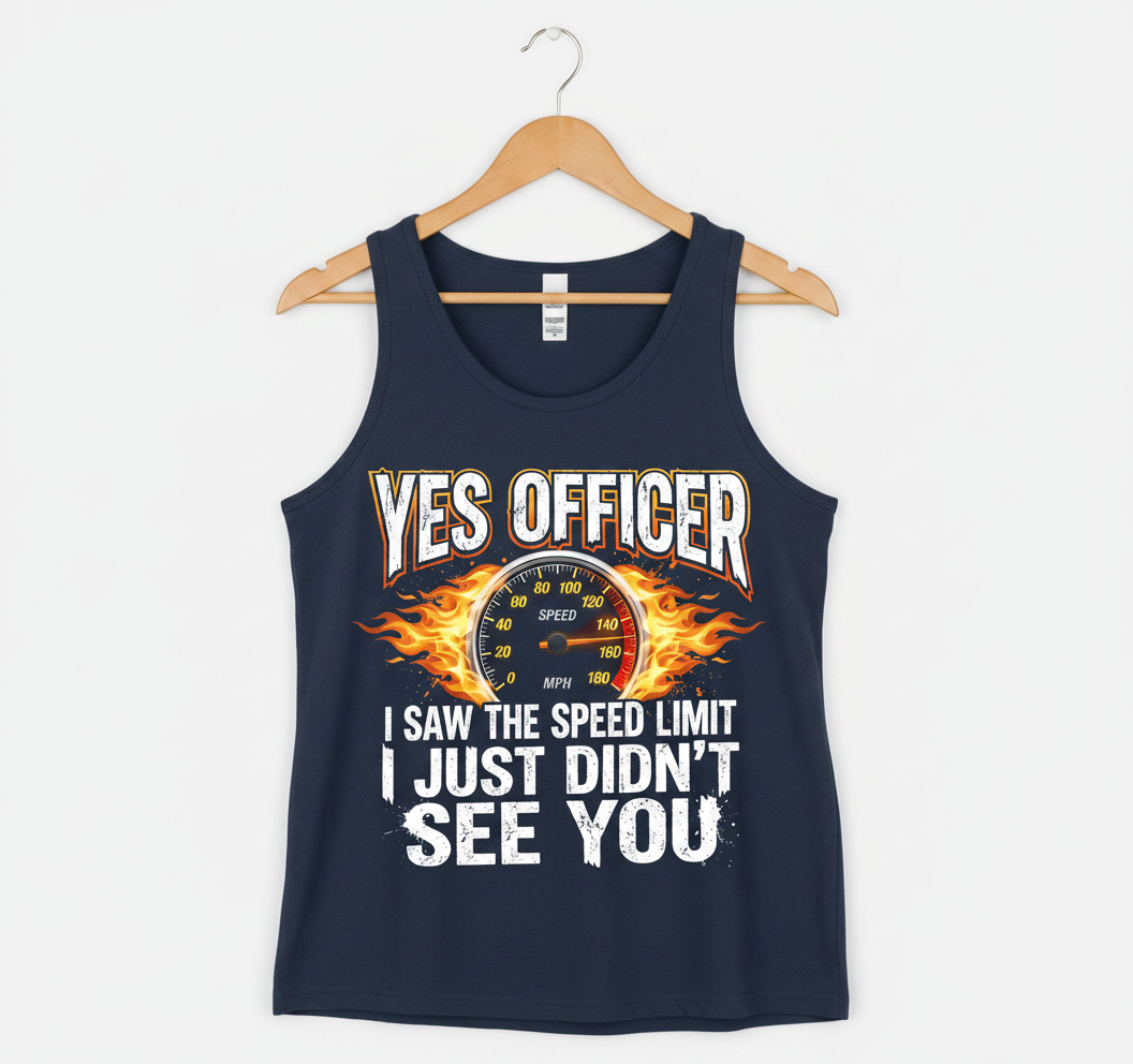 Yes Officer I Saw The Speed Limit Funny Car Enthusiast Design Tank Top - Navy
