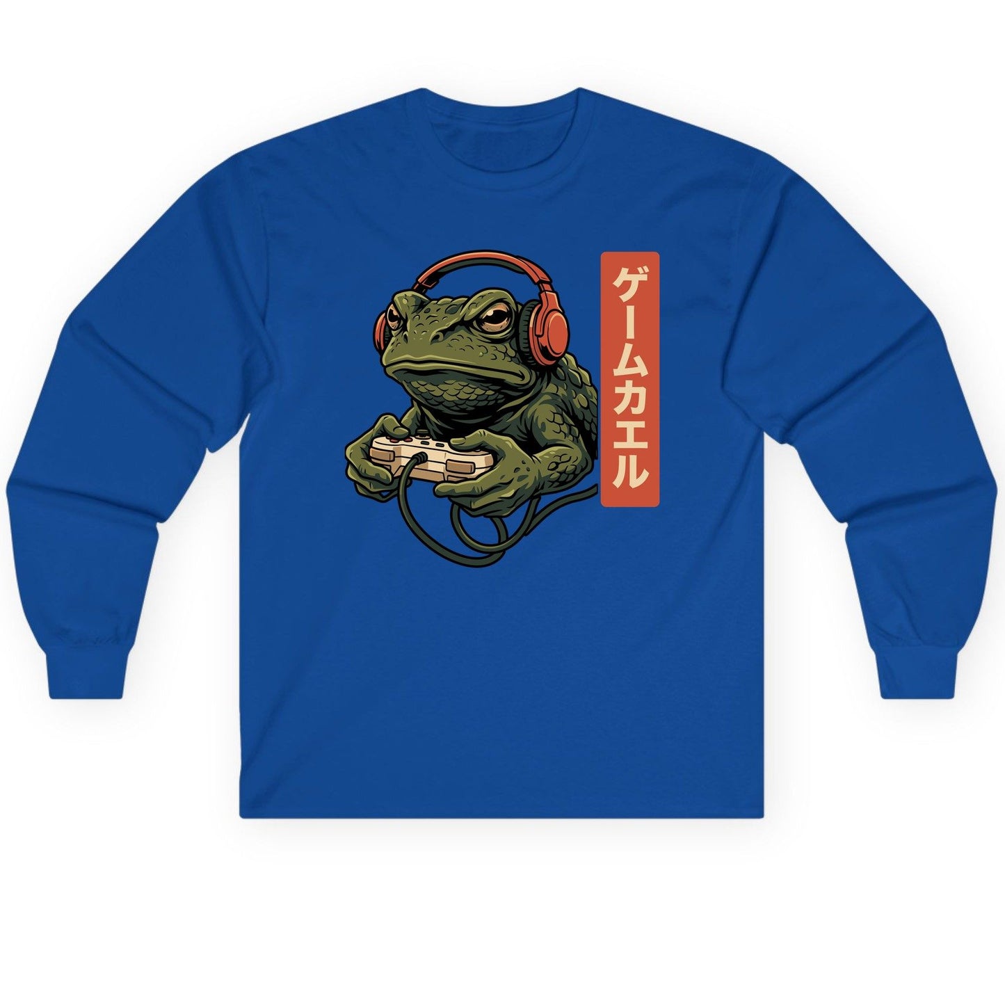 ゲームカエル gaming toad Long Sleeve Tee Royal product mockup
