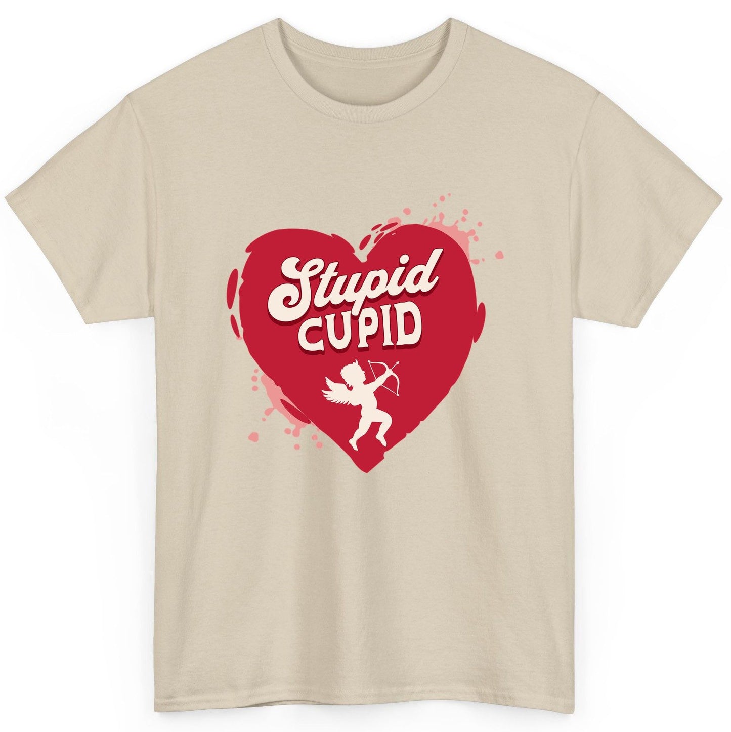 Stupid Cupid anti-Valentine's Day T-Shirt Sand product mockup