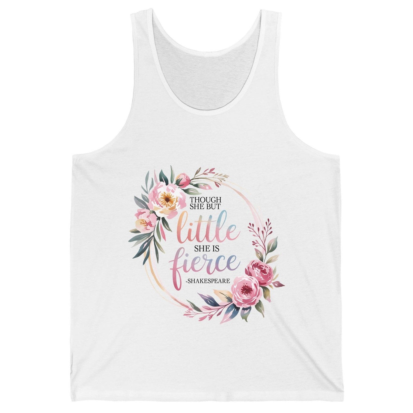 Little Fierce feminine empowerment Tank Top White product mockup
