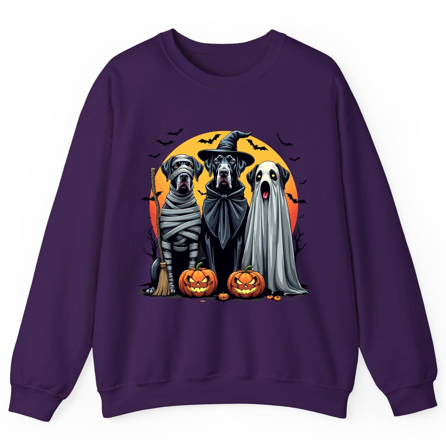 Halloween Dogs in Costumes Halloween dogs Sweatshirt Purple product mockup
