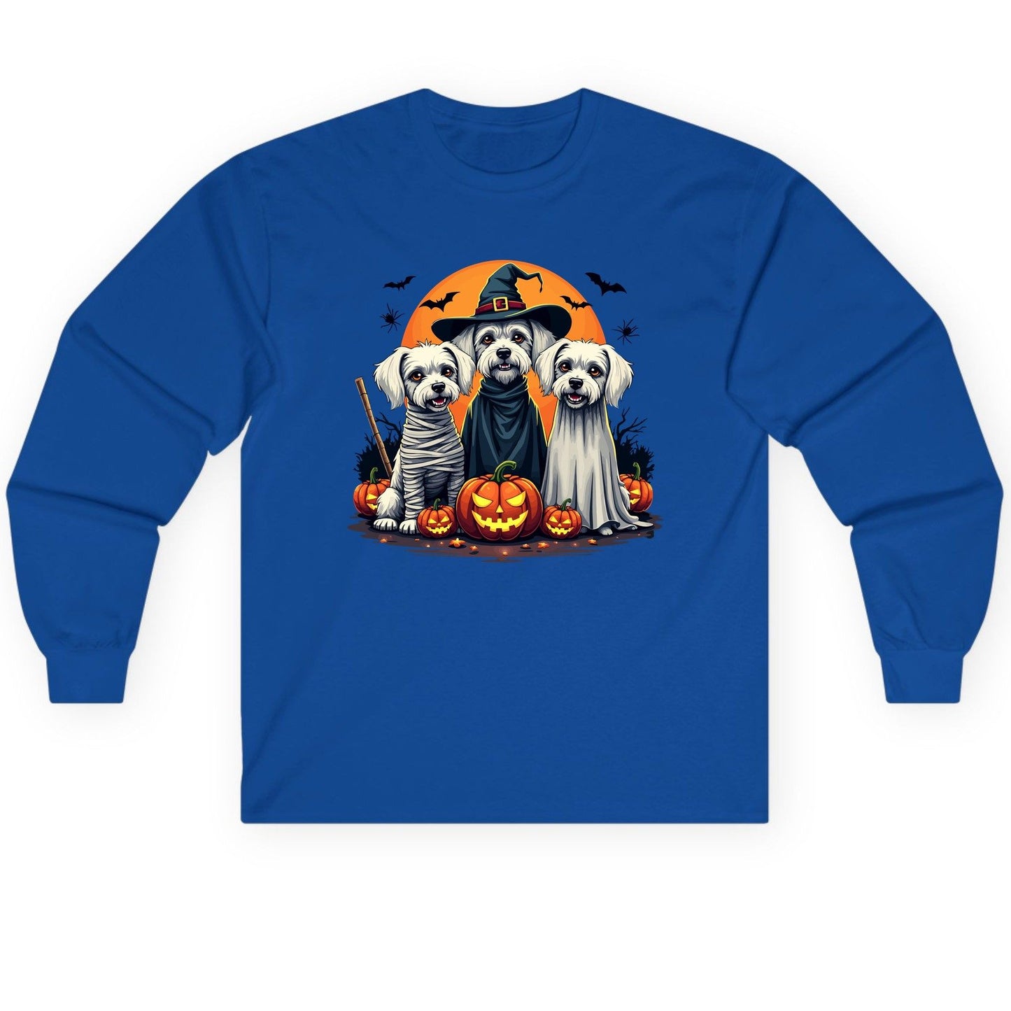 Halloween Dogs Costumes Halloween dogs Long Sleeve Tee Royal product mockup