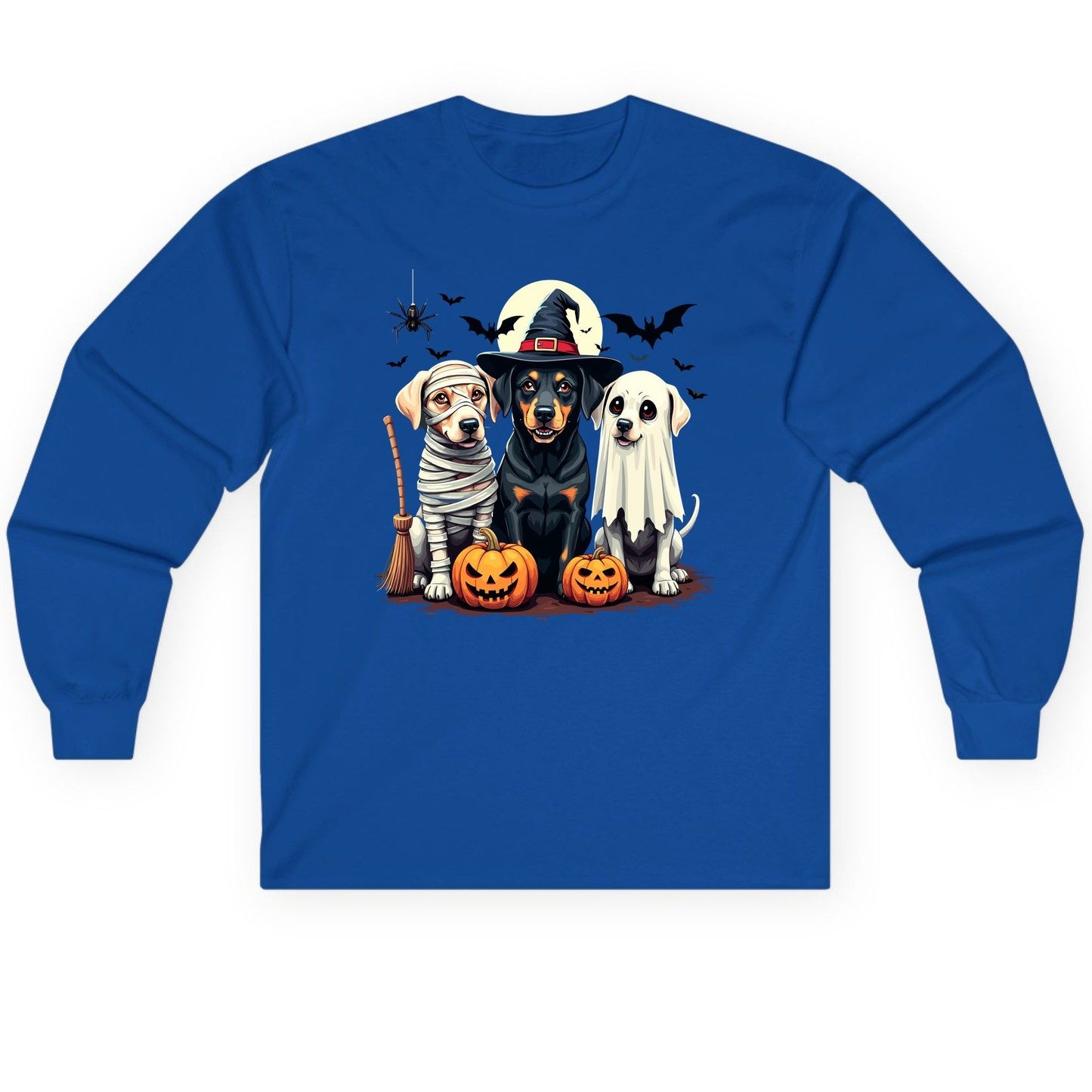 Halloween Dogs in Costumes dogs in Halloween costumes Long Sleeve Tee Royal product mockup