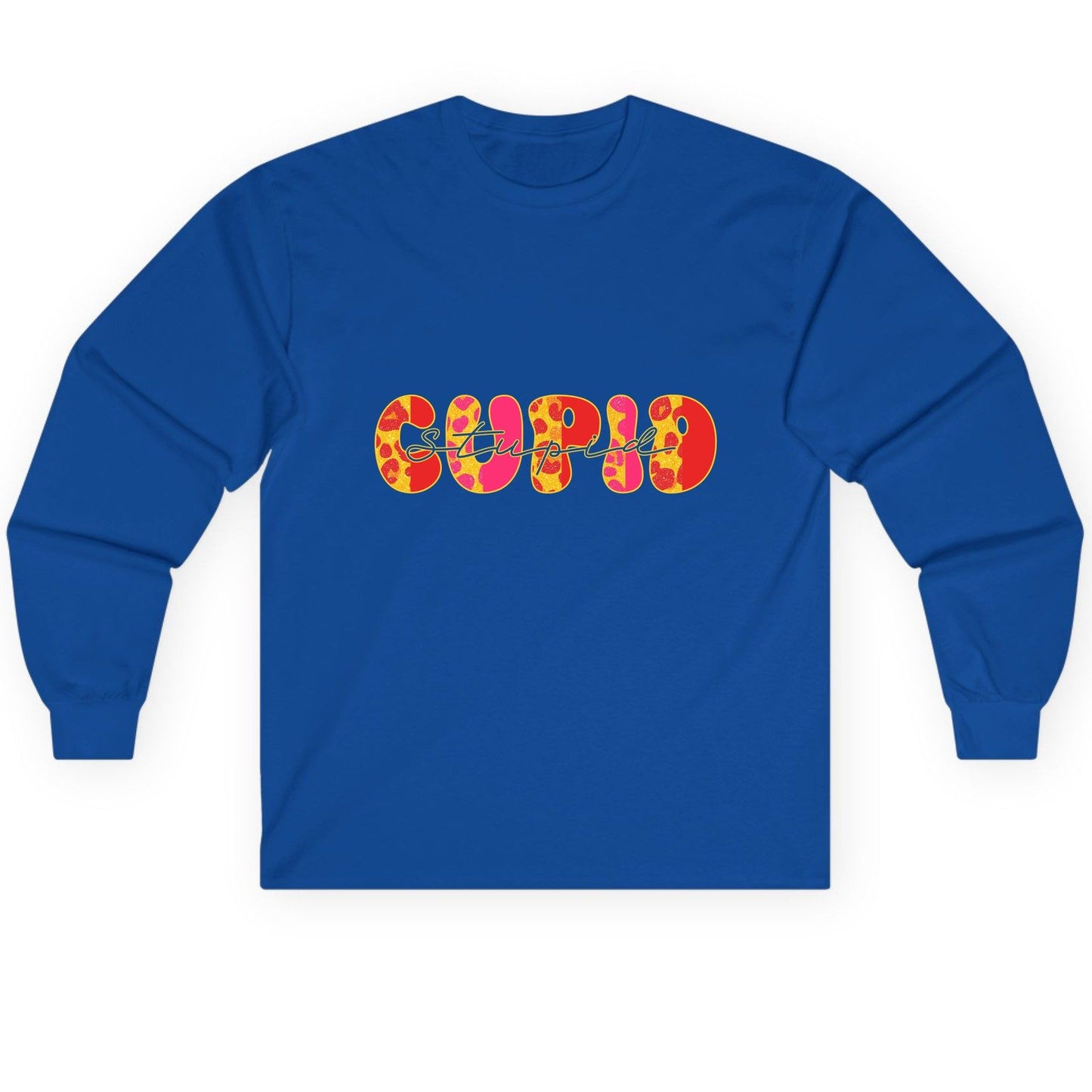 Stupid Cupid anti-Valentine's Day Long Sleeve Tee Royal product mockup