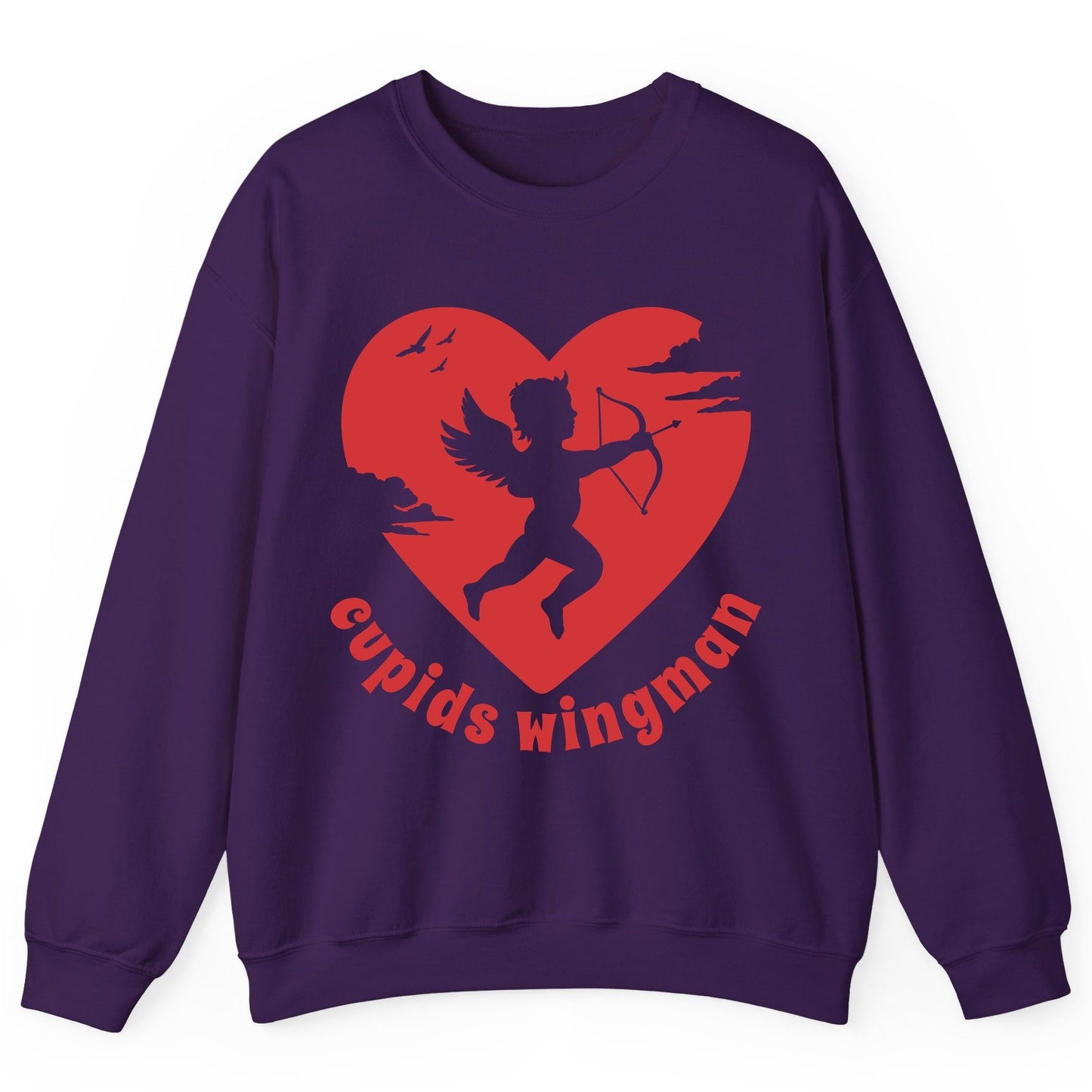 Cupids Wingman cupid Sweatshirt Purple product mockup