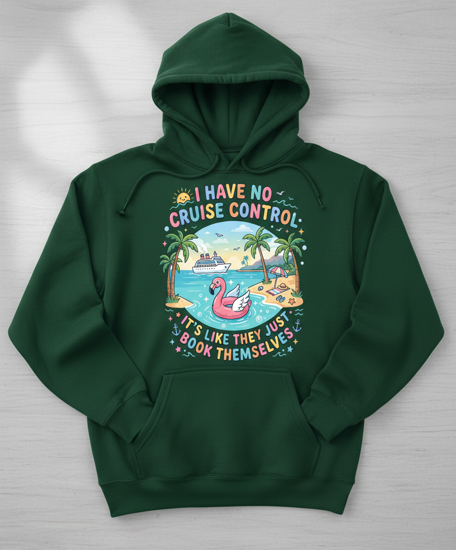 I Have No Cruise Control Funny Cruise Vacation Design Hoodie - Forest Green
