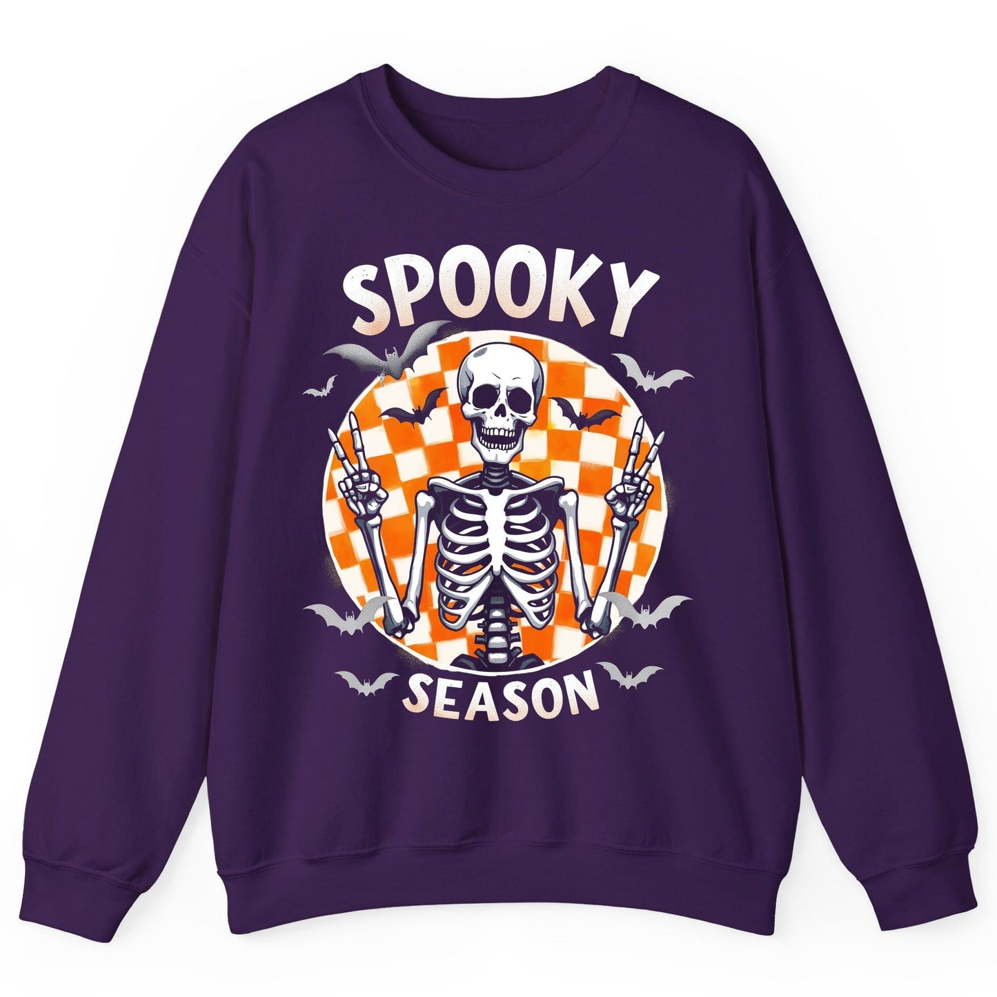 Spooky Season Halloween skeleton Sweatshirt Purple product mockup