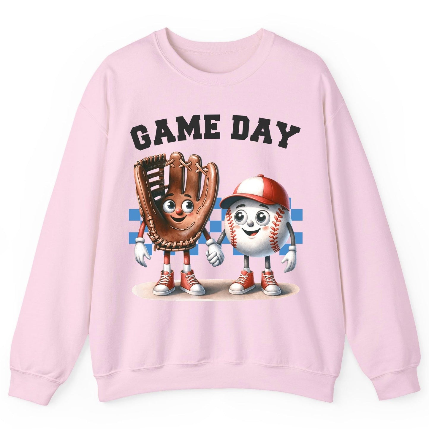 Game Day baseball Sweatshirt Light Pink product mockup