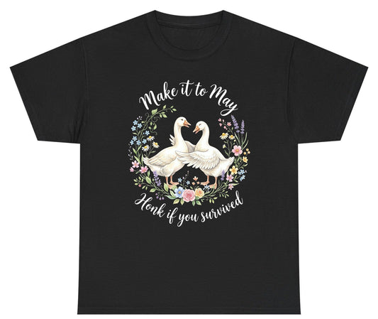 Make It to May Honk If You Survived Funny Geese Youth T-Shirt - product mockup - Black