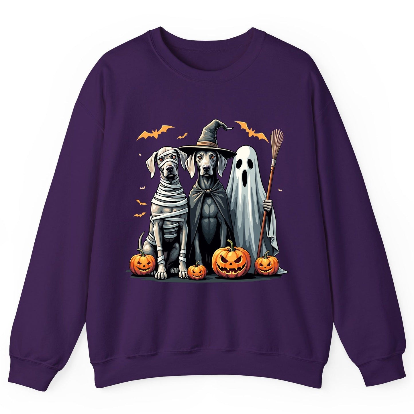 Halloween Weimaraner Dogs Halloween weimaraner dogs Sweatshirt Purple product mockup
