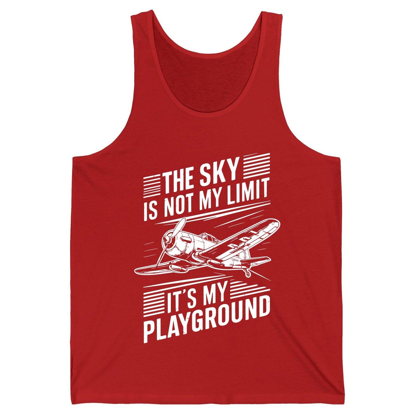 The Sky Is Not My Limit It's My Playground vintage airplane Tank Top Red product mockup