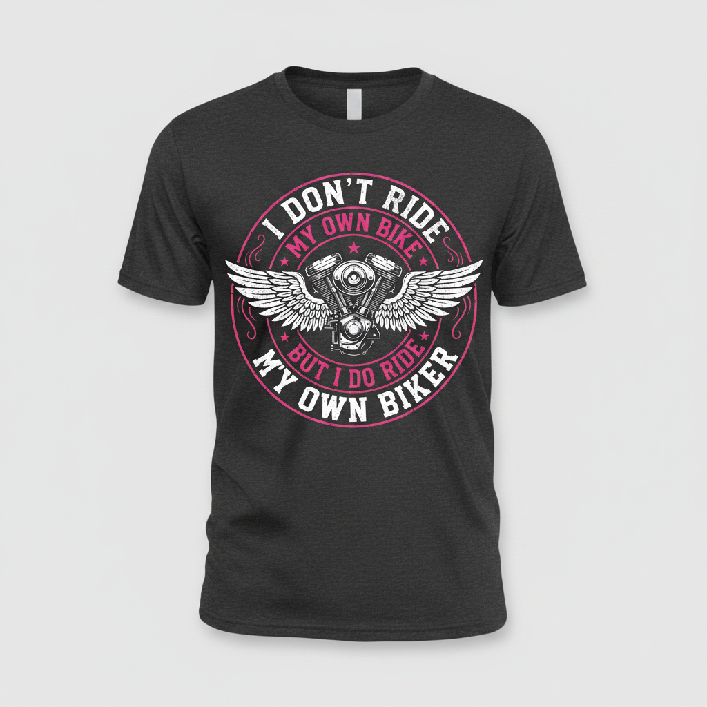 I Don't Ride My Own Bike But I Do Ride My Own Biker Funny Quote T-Shirt - Dark Heather