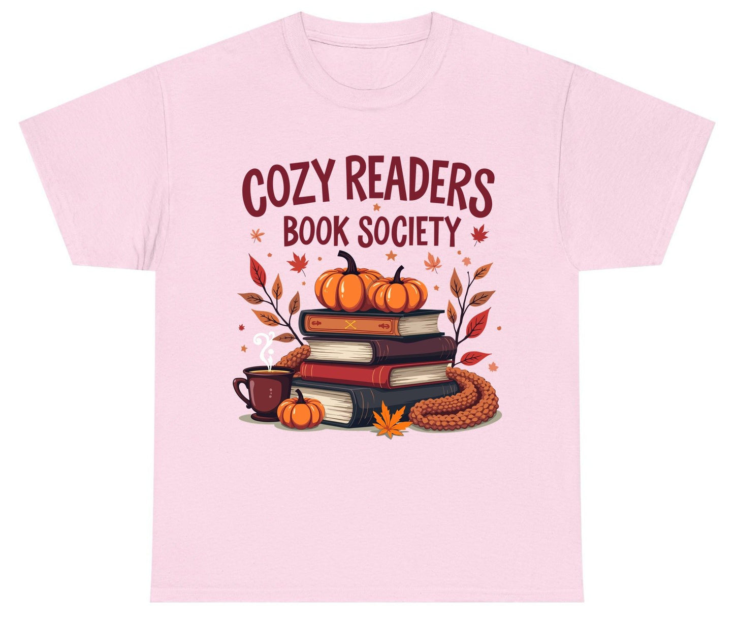 Cozy Readers Book Society reading Youth T-Shirt Light Pink product mockup