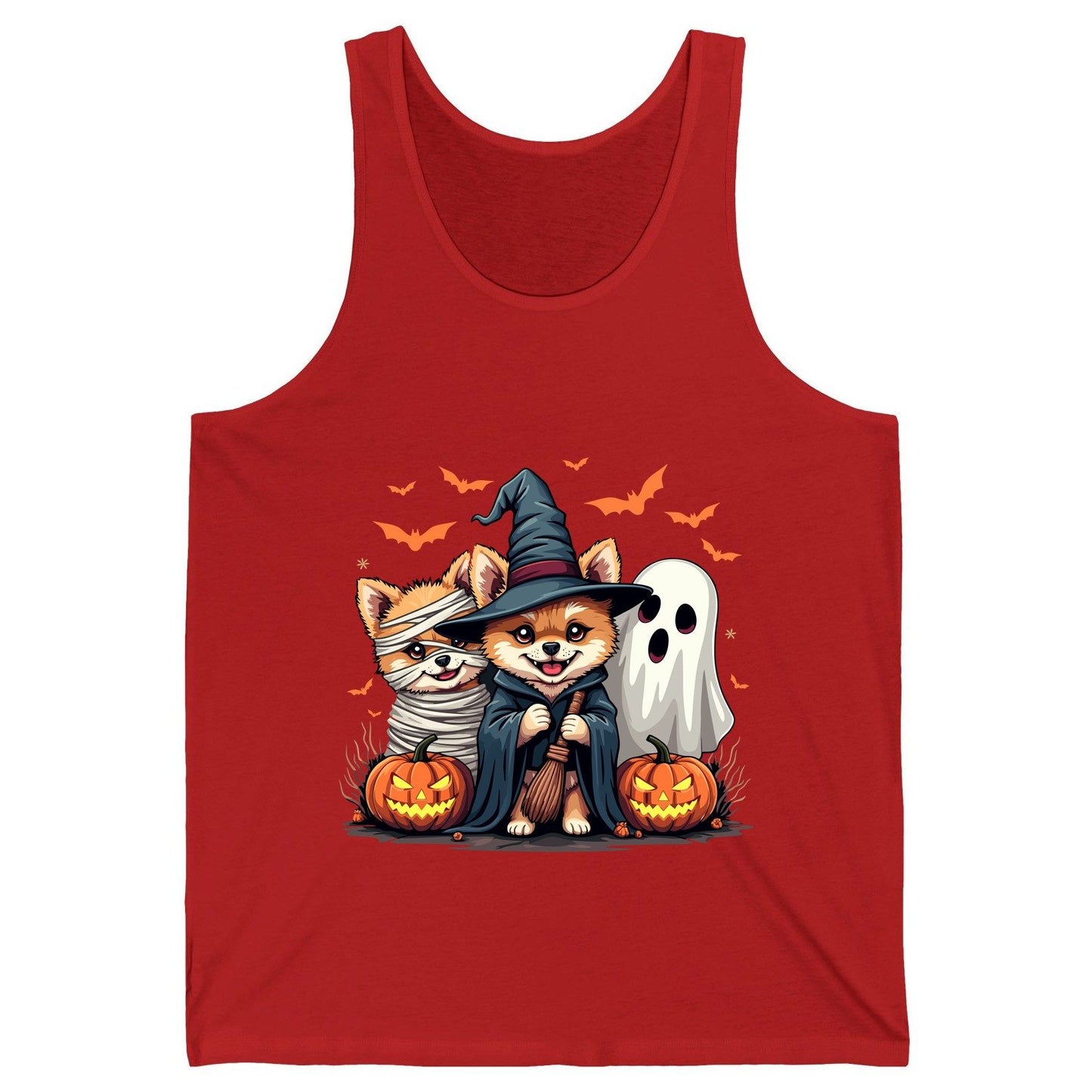 Cute Halloween Corgi Dogs Halloween corgis Tank Top Red product mockup