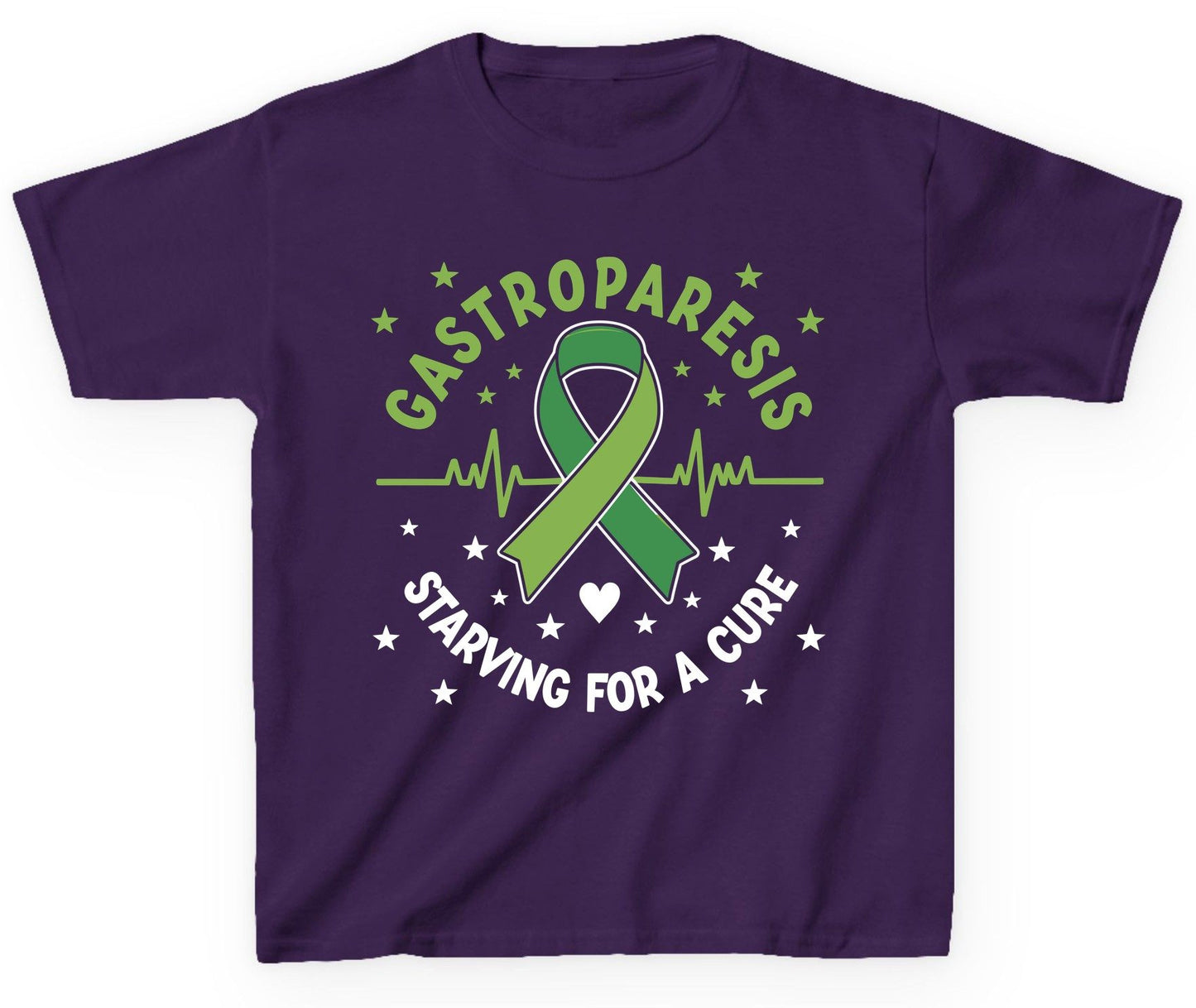 Gastroparesis Starving for a Cure gastroparesis awareness Youth T-Shirt Purple product mockup