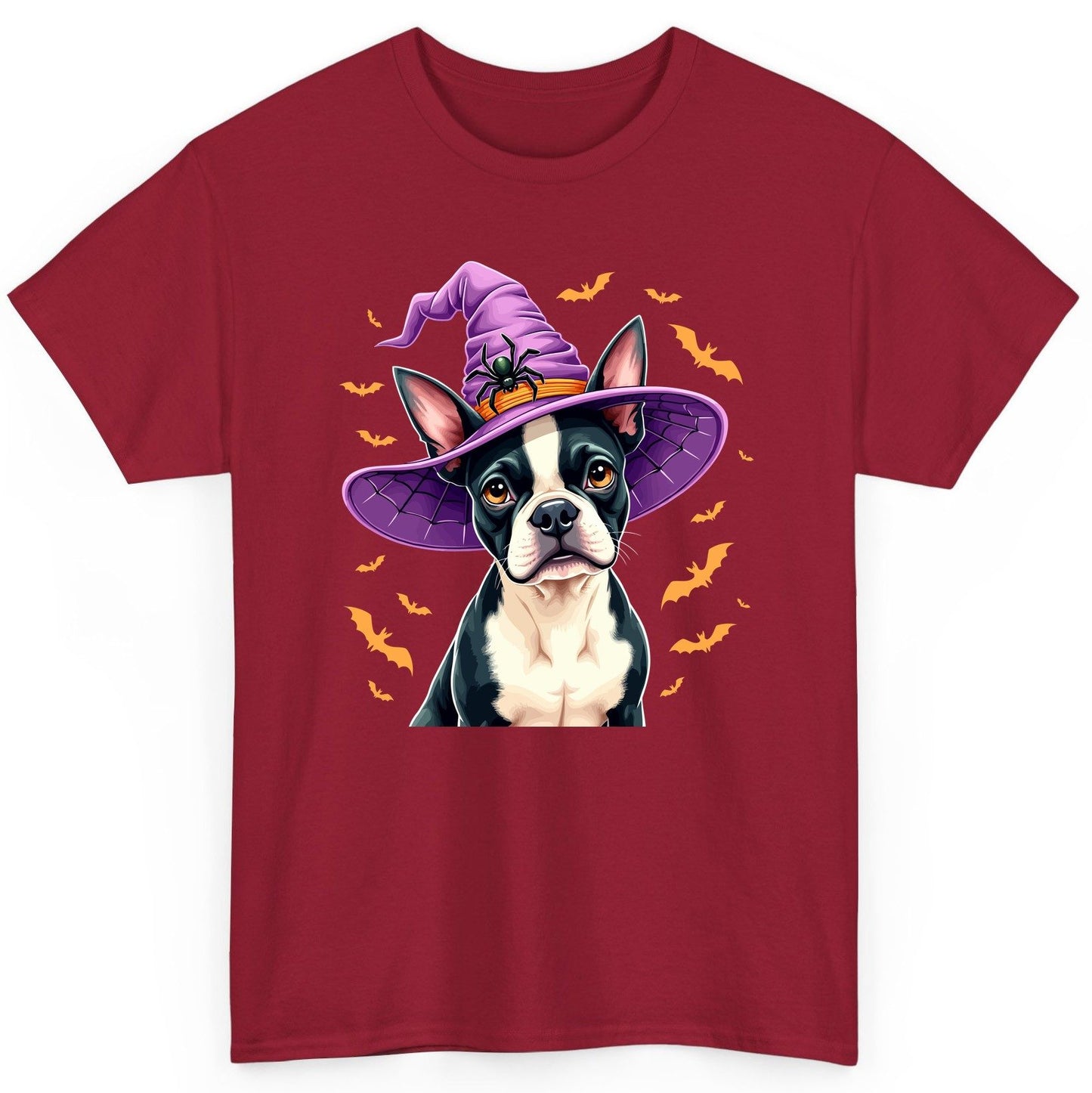Halloween Boston Terrier Witch boston terrier T-Shirt Cardinal Red product mockup