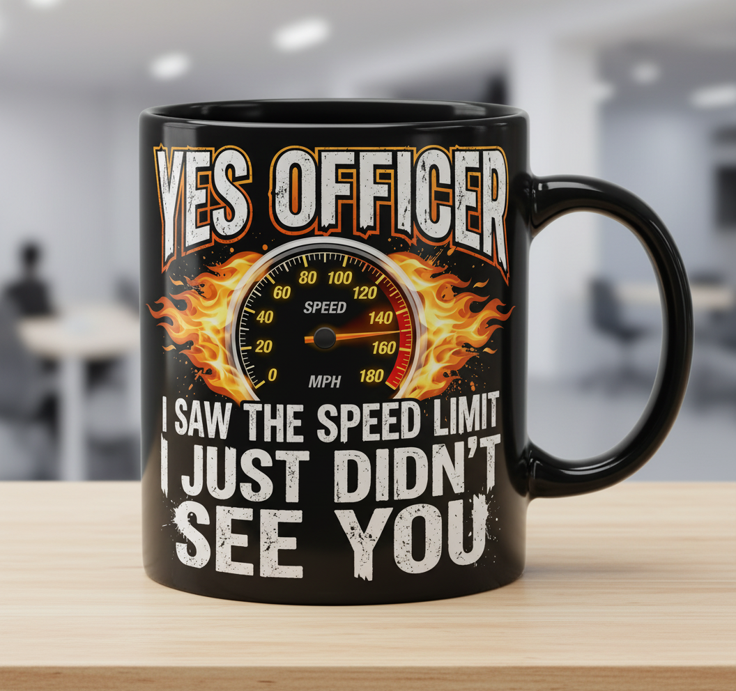 Yes Officer I Saw The Speed Limit Funny Car Enthusiast Design Black Mug - Black