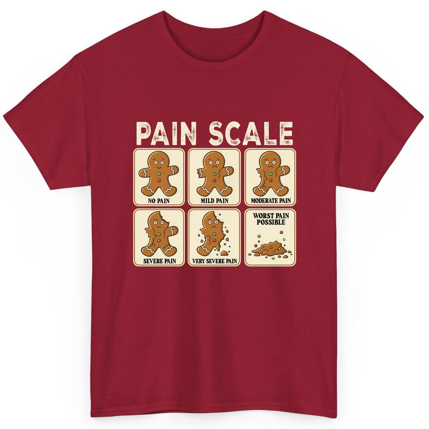 Pain Scale gingerbread man pain scale T-Shirt Cardinal Red product mockup