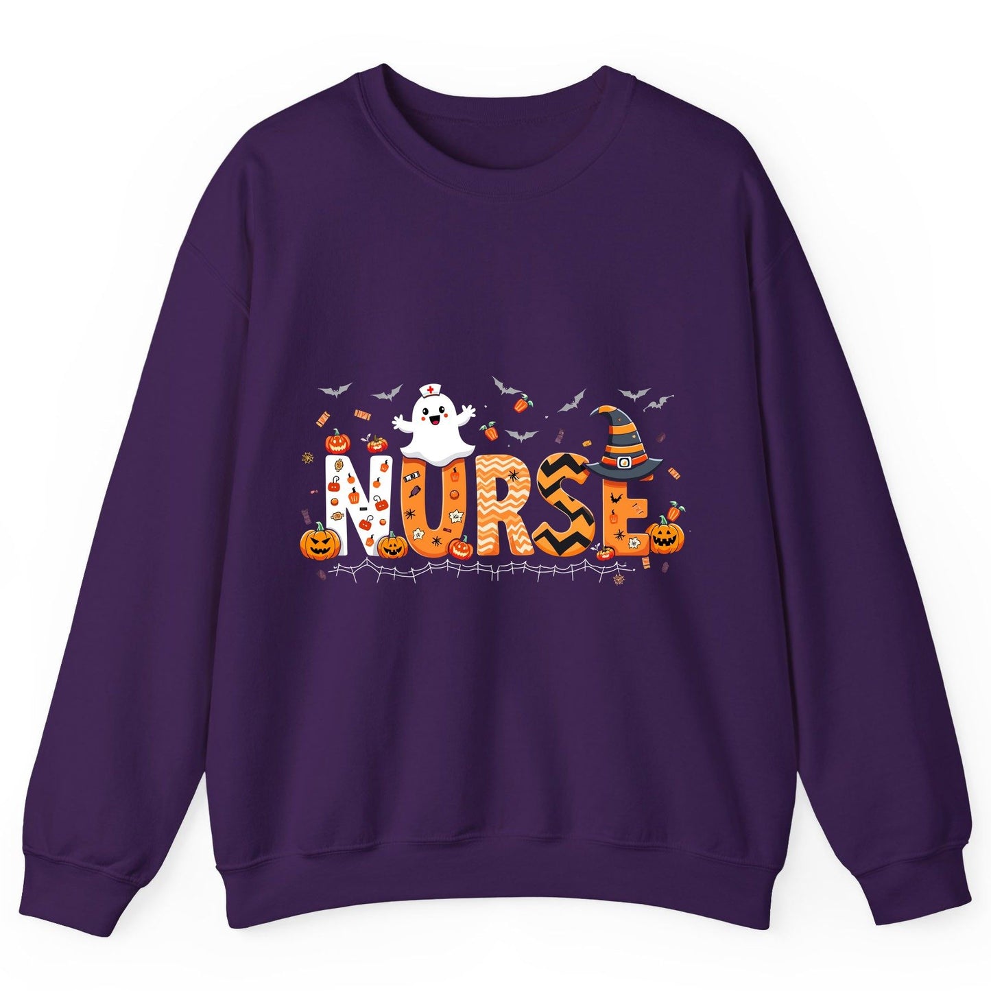 Nurse Halloween Sweatshirt Purple product mockup