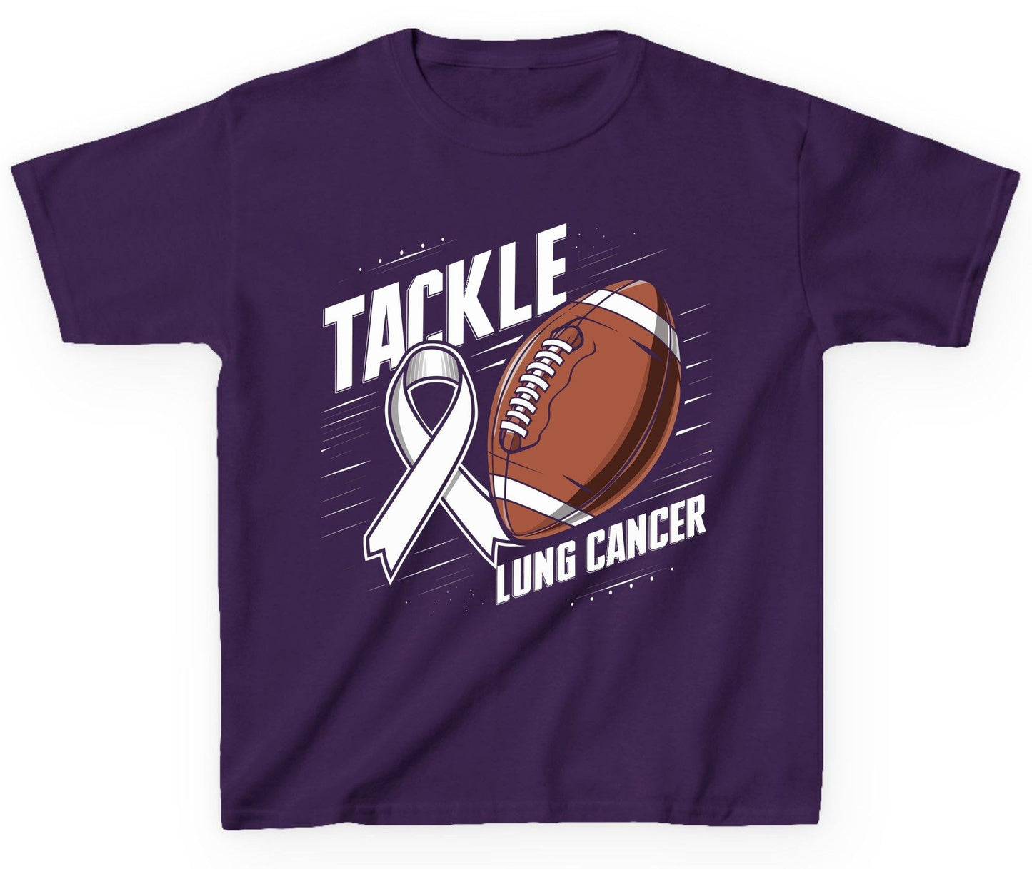 Tackle Lung Cancer lung cancer awareness Youth T-Shirt Purple product mockup