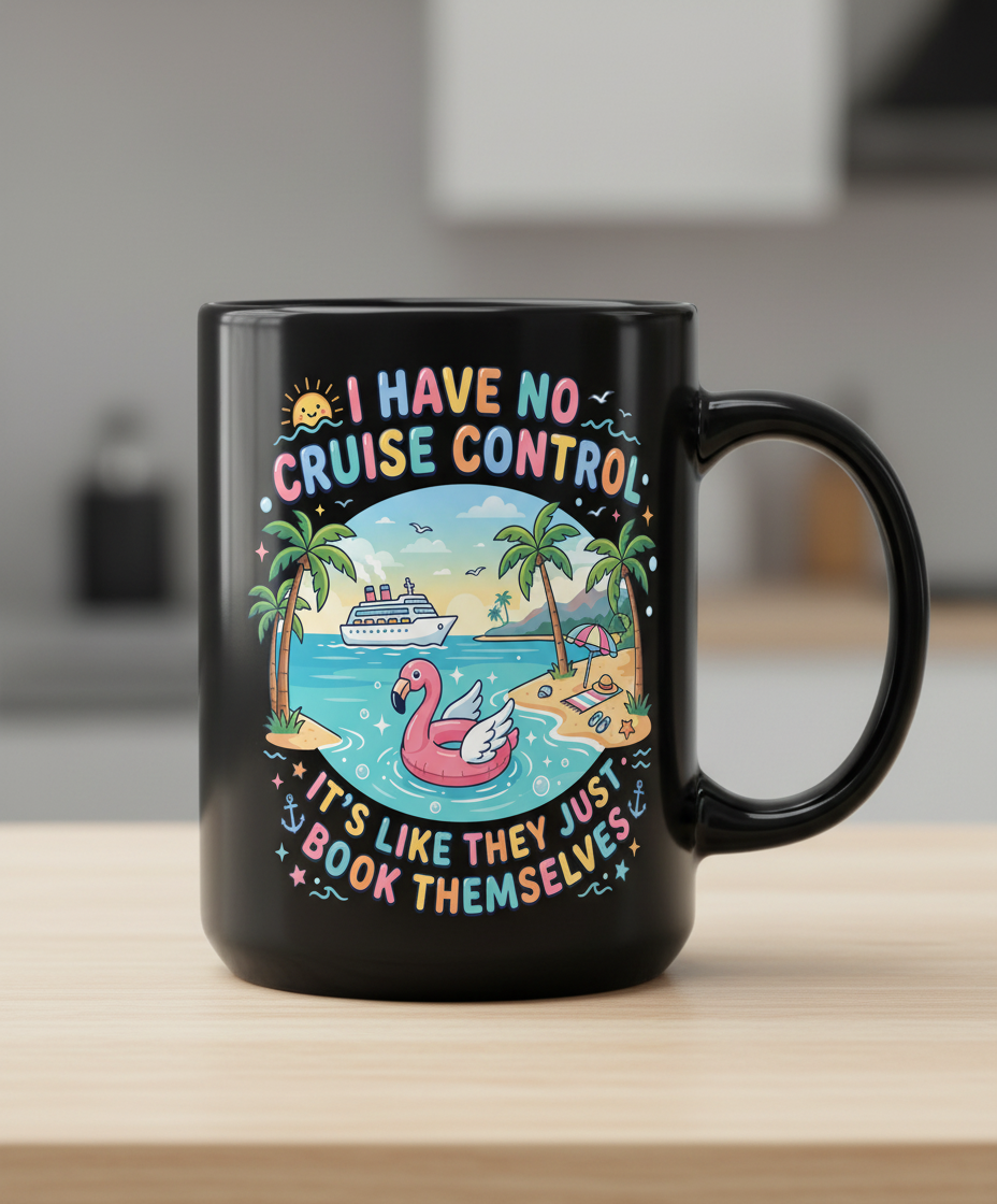 I Have No Cruise Control Funny Cruise Vacation Design Black Mug - Black